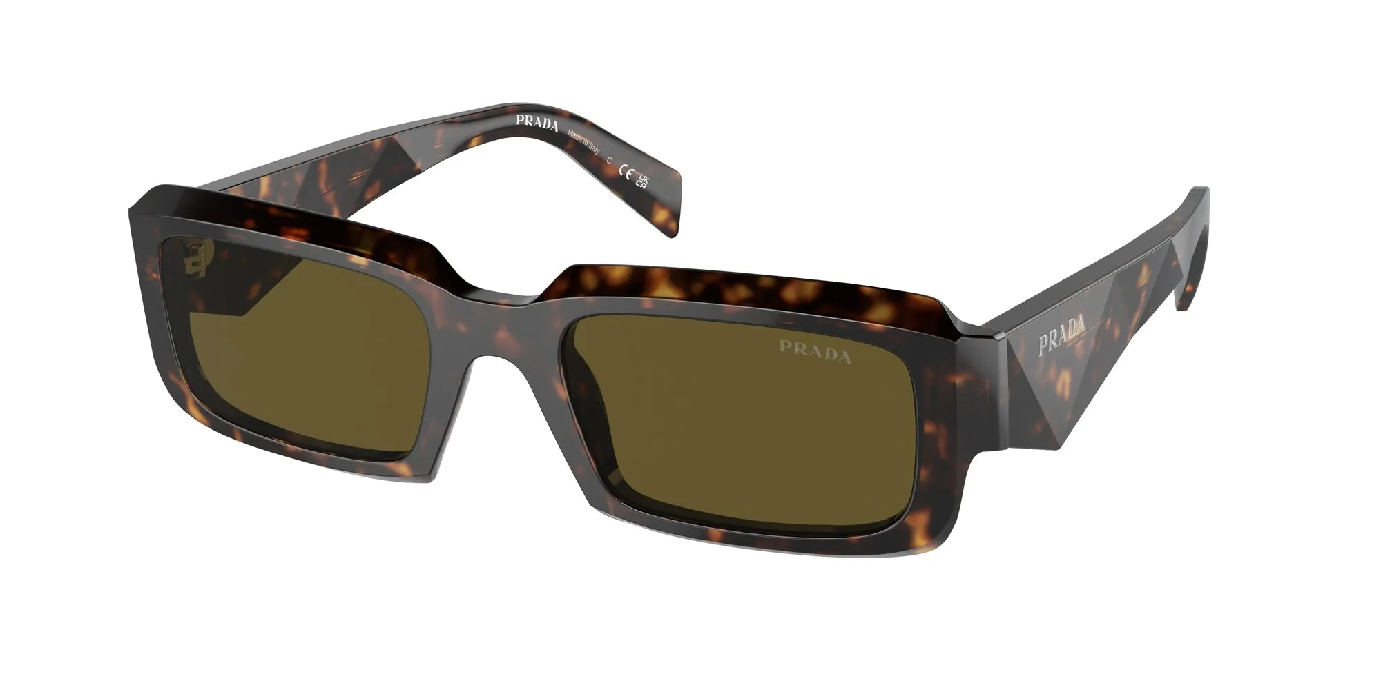 Prada PR 27ZS 19J09Z Occhiali da sole Acetato Verde Marrone Geometrica Normale - immagine 1