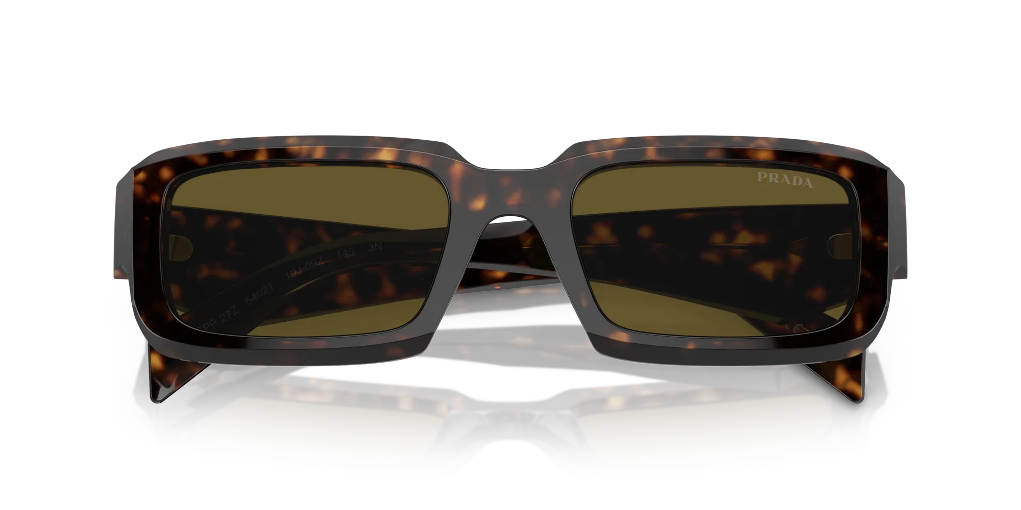 Prada PR 27ZS 19J09Z Occhiali da sole Acetato Verde Marrone Geometrica Normale - immagine 2