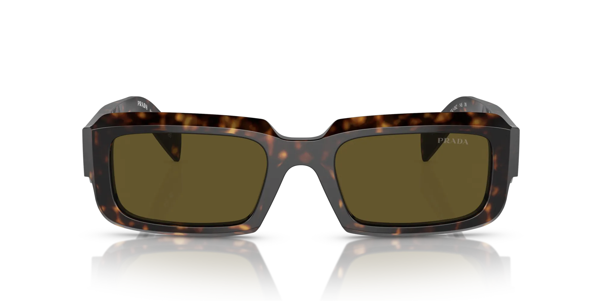 Prada PR 27ZS 19J09Z Occhiali da sole Acetato Verde Marrone Geometrica Normale - immagine 3