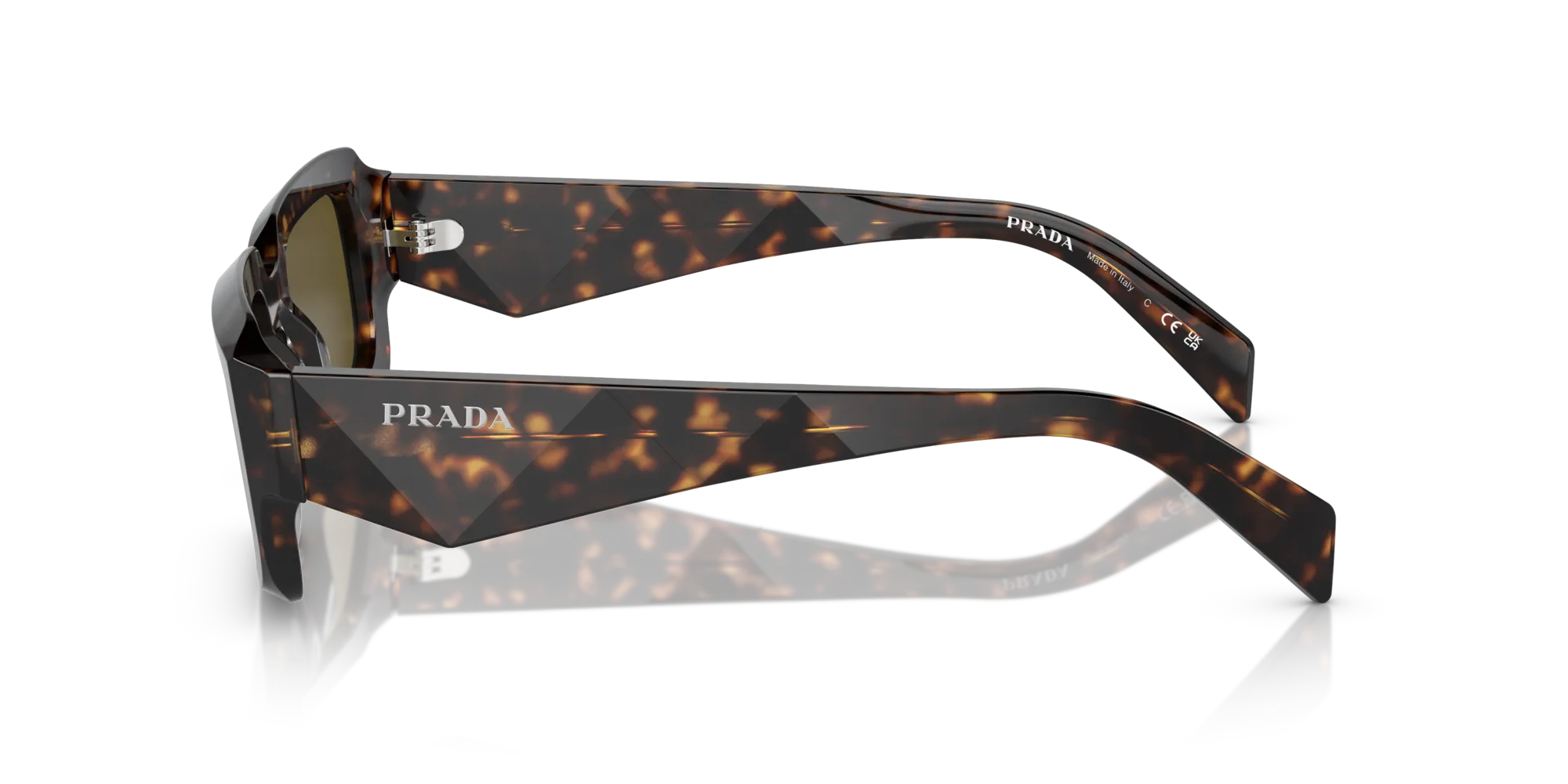 Prada PR 27ZS 19J09Z Occhiali da sole Acetato Verde Marrone Geometrica Normale - immagine 4