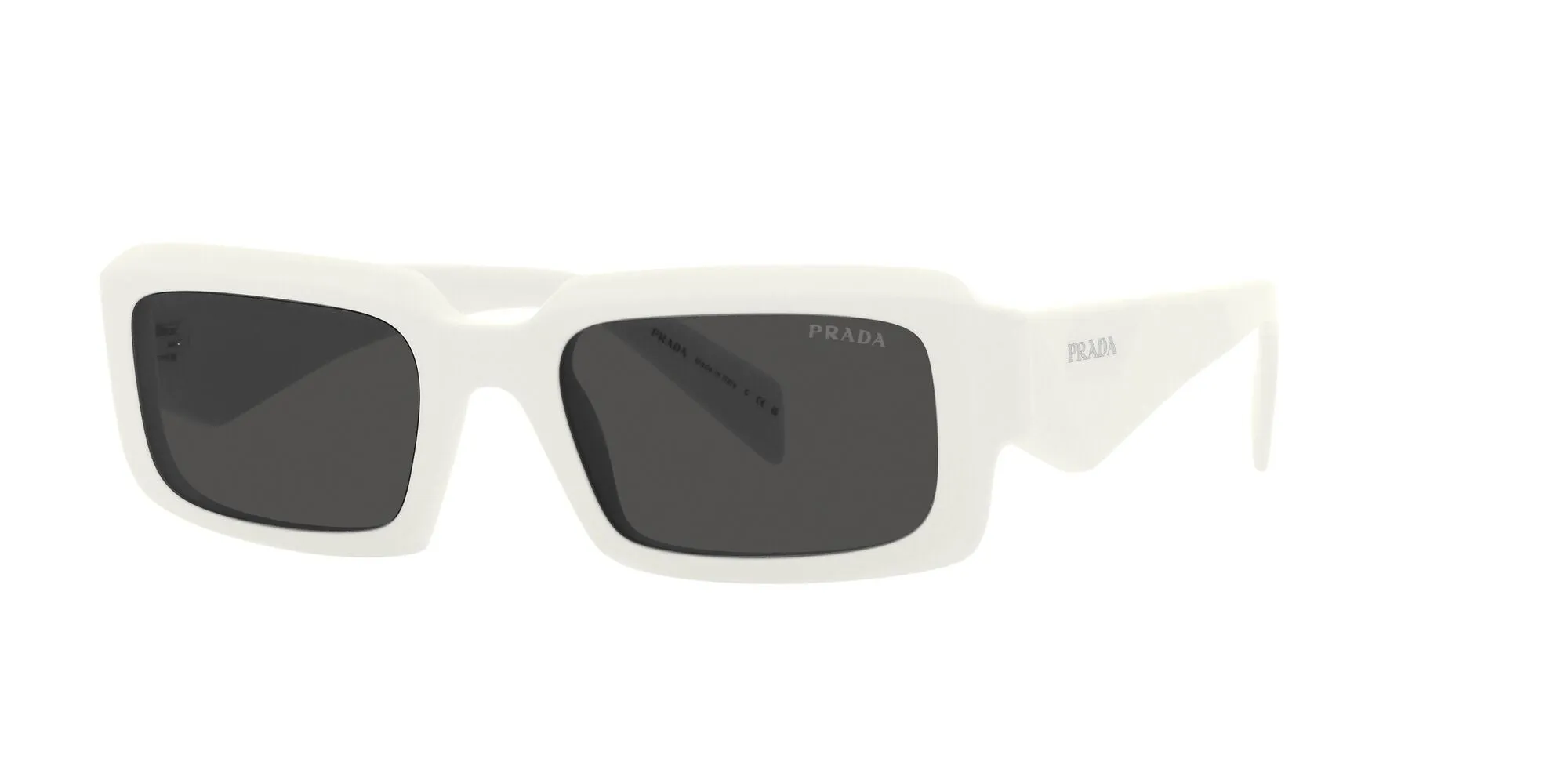Prada PR 27ZS 17K08Z Occhiali da sole Acetato Bianco Grigio Geometrica Normale - immagine 1