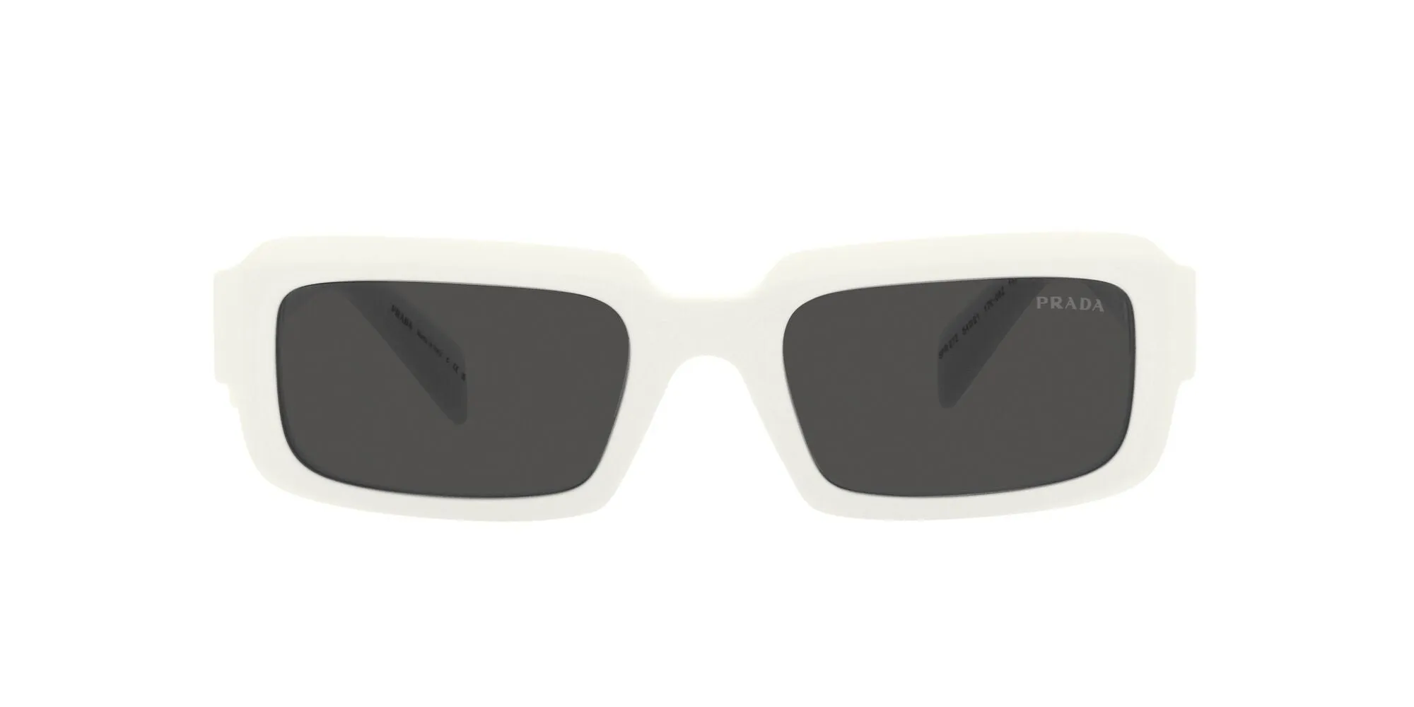 Prada PR 27ZS 17K08Z Occhiali da sole Acetato Bianco Grigio Geometrica Normale - immagine 2