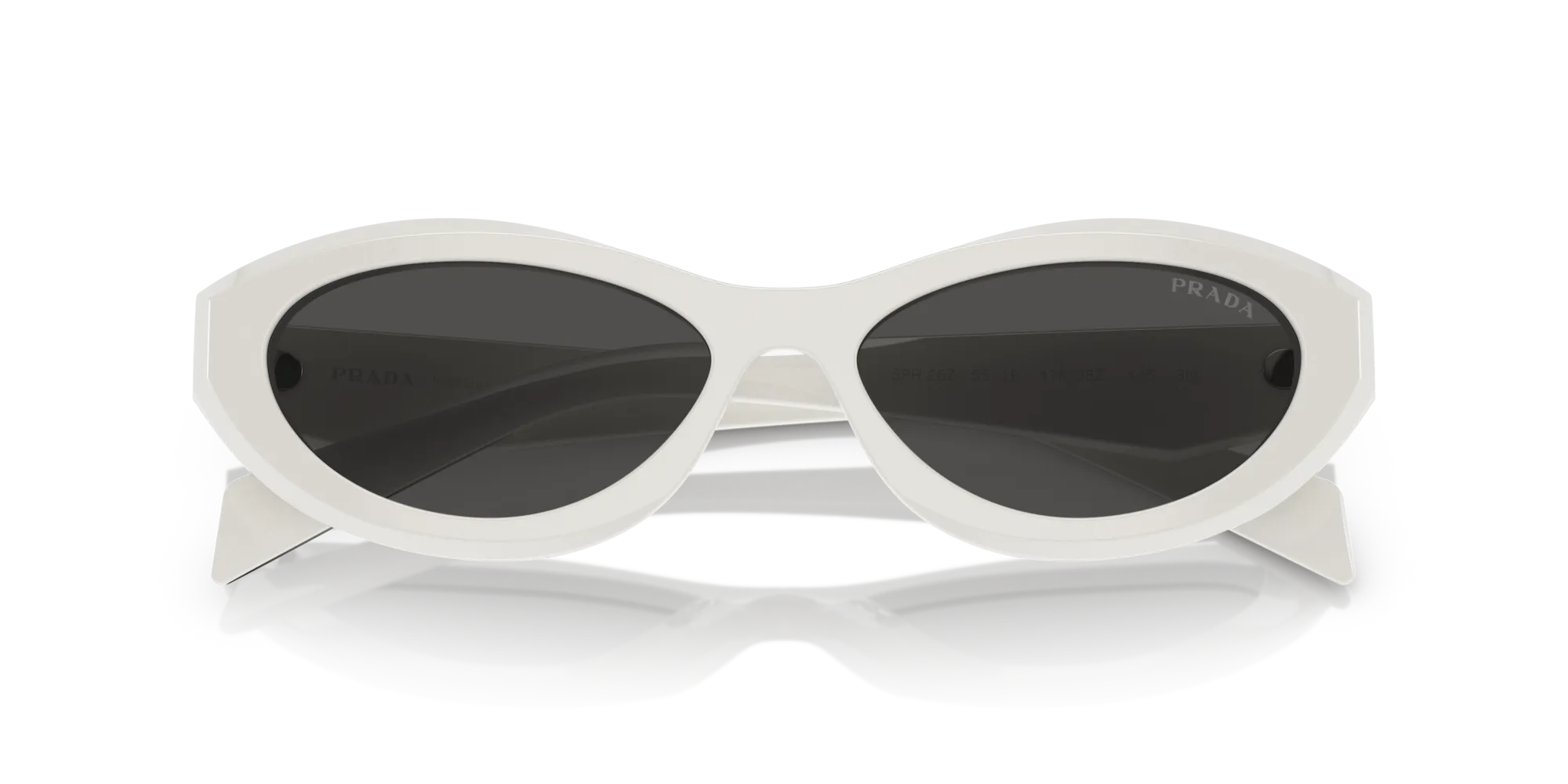 Prada PR 26ZS 17K08Z Occhiali da sole Acetato Bianco Grigio Geometrica Normale - immagine 2