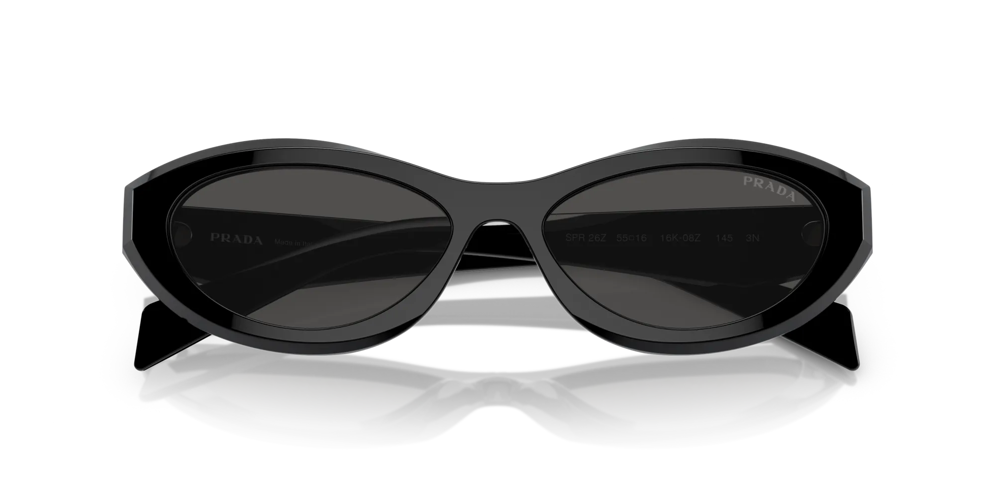 Prada PR 26ZS 16K08Z Occhiali da sole Acetato Nero Grigio Geometrica Normale - immagine 2