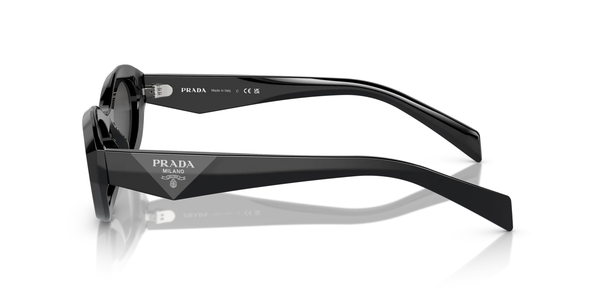 Prada PR 26ZS 16K08Z Occhiali da sole Acetato Nero Grigio Geometrica Normale - immagine 4