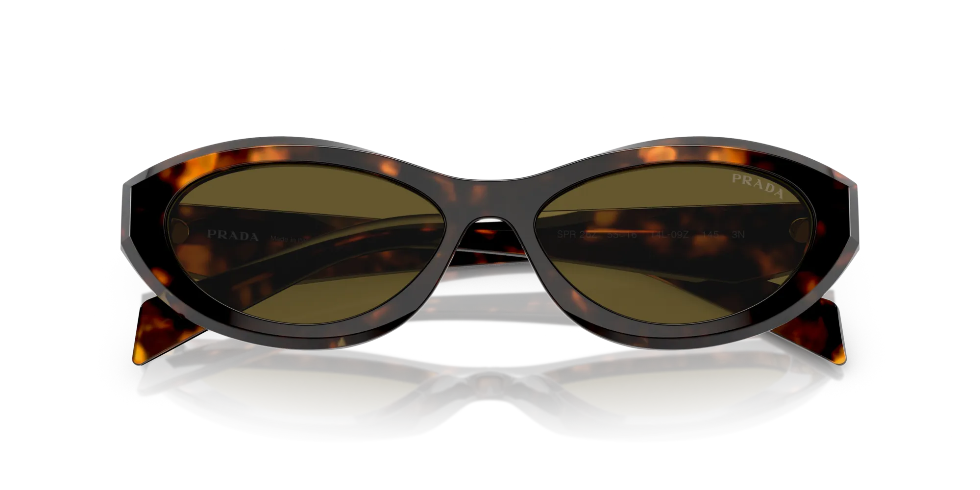 Prada PR 26ZS 14L09Z Occhiali da sole Acetato Verde Marrone Geometrica Normale - immagine 2