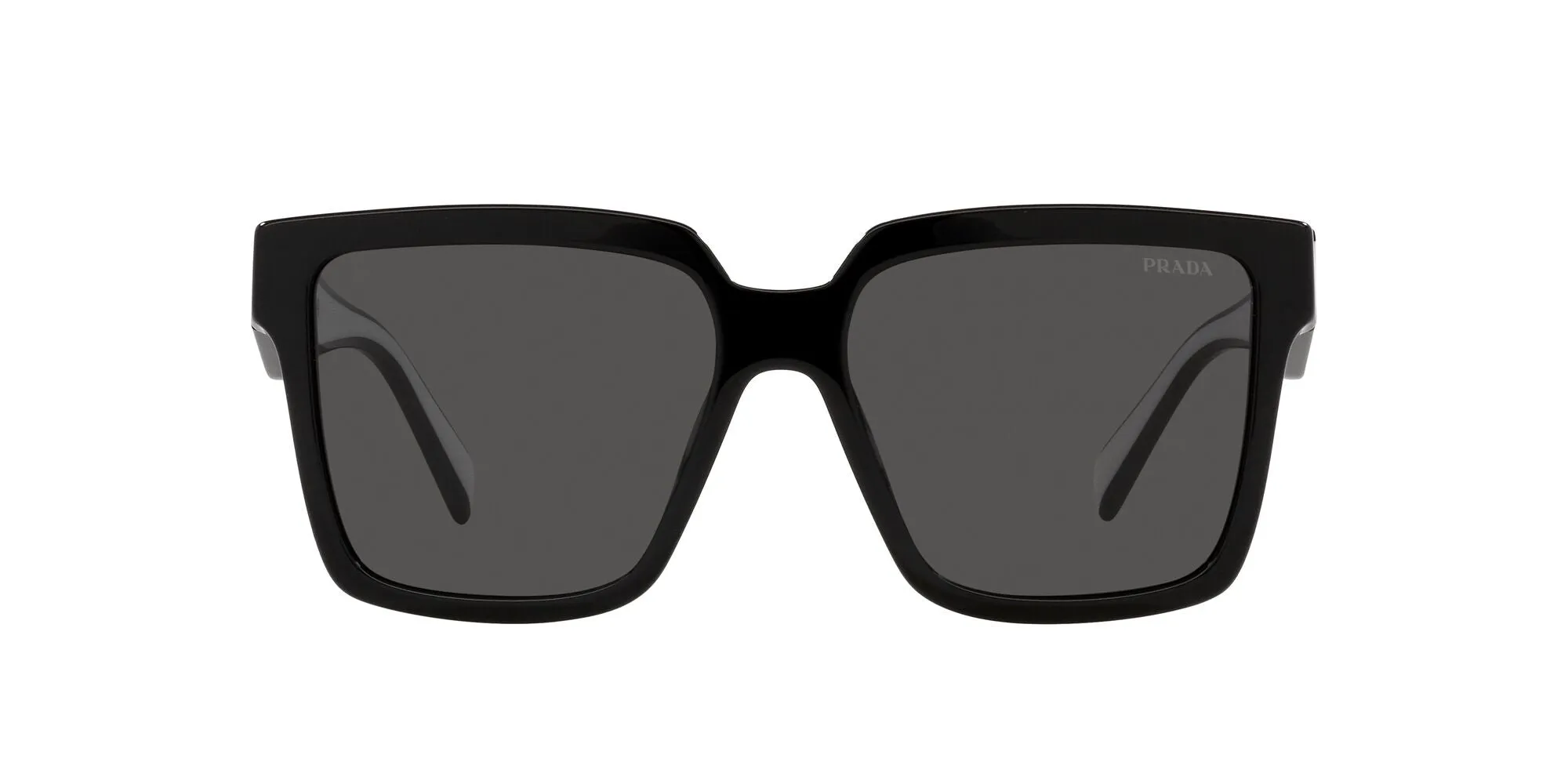Prada PR 24ZS 1AB5S0 Occhiali da sole Acetato Nero Grigio Squadrata Normale - immagine 2
