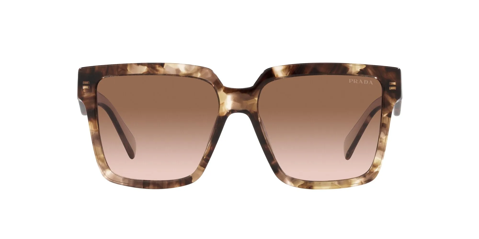 Prada PR 24ZS 07R0A6 Occhiali da sole Acetato Tartaruga Marrone Squadrata Normale Sfumato - immagine 2