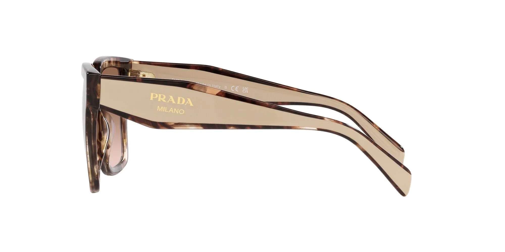 Prada PR 24ZS 07R0A6 Occhiali da sole Acetato Tartaruga Marrone Squadrata Normale Sfumato - immagine 4