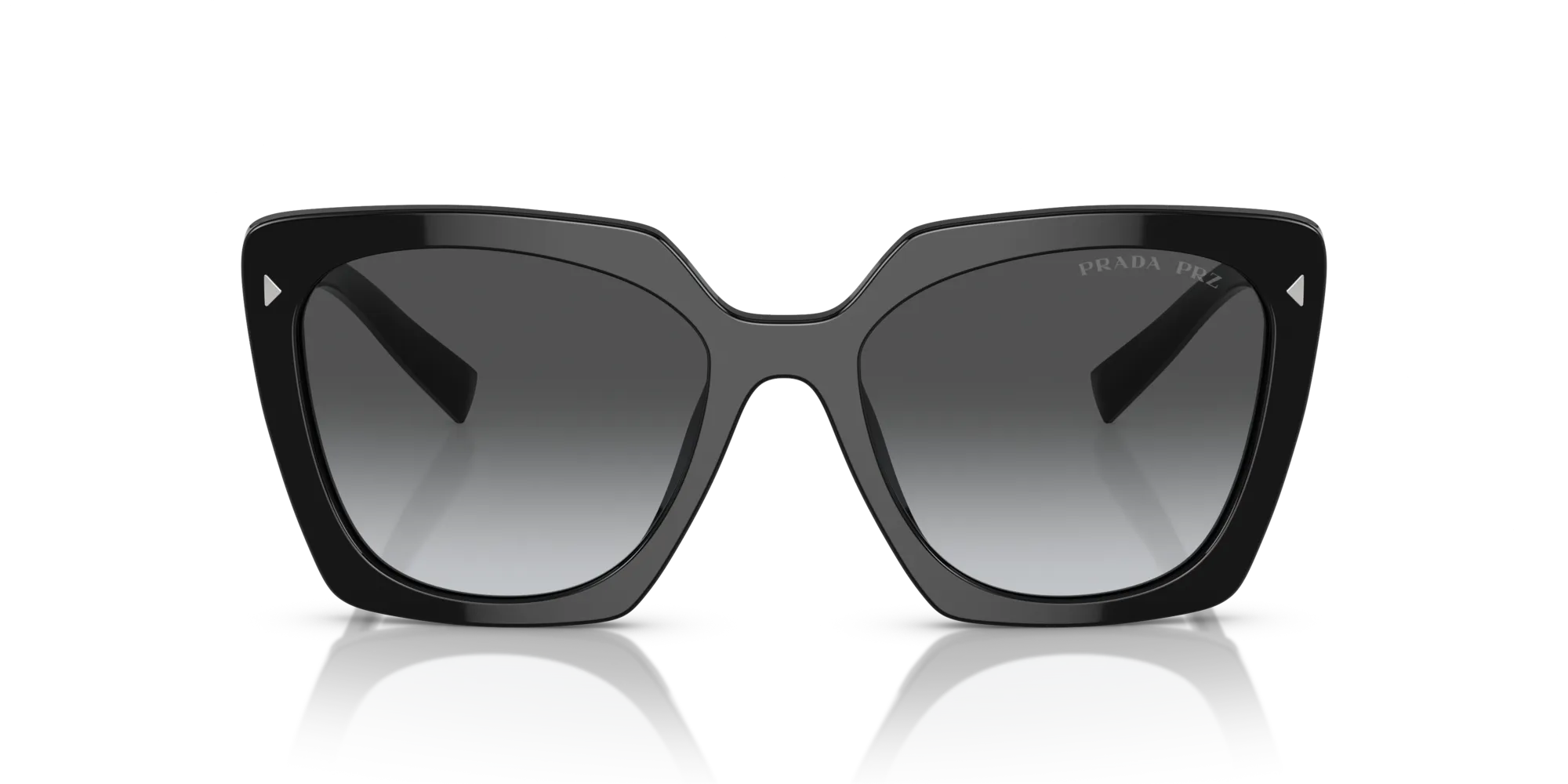 Prada PR 23ZS 1AB5W1 Occhiali da sole Acetato Nero Grigio Squadrata Polarizzata Sfumato - immagine 3