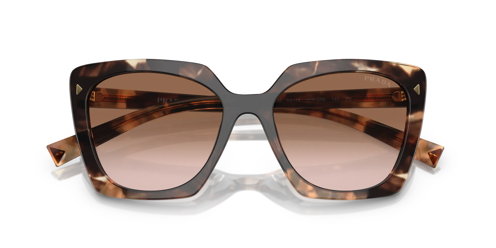 Prada PR 23ZS 07R0A6 Occhiali da sole Acetato Tartaruga Marrone Squadrata Normale Sfumato - immagine 2