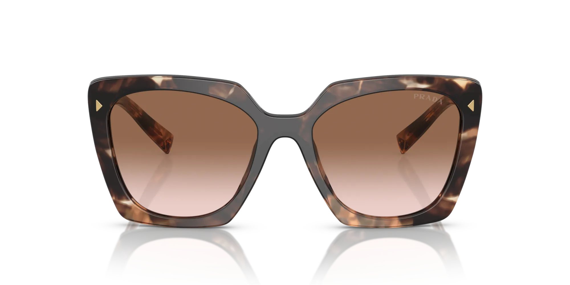 Prada PR 23ZS 07R0A6 Occhiali da sole Acetato Tartaruga Marrone Squadrata Normale Sfumato - immagine 3