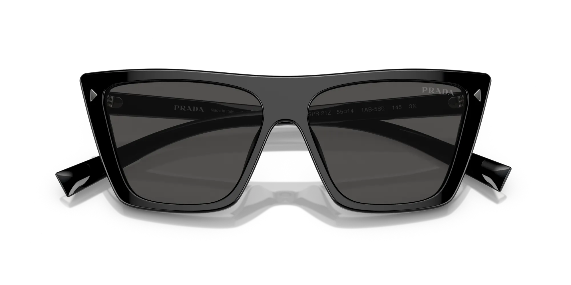 Prada PR 21ZS 1AB5S0 Occhiali da sole Acetato Nero Grigio Farfalla Normale - immagine 2