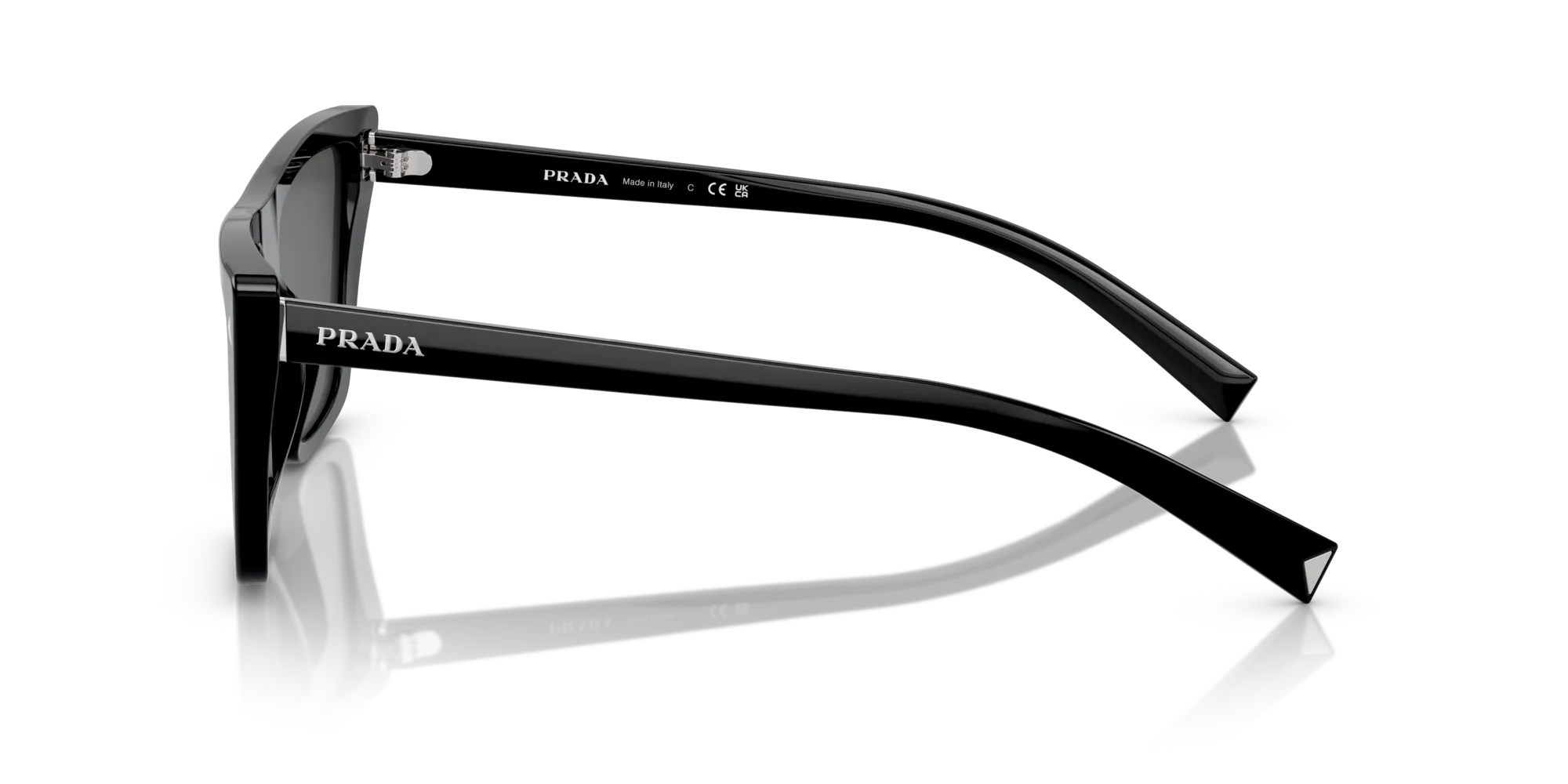 Prada PR 21ZS 1AB5S0 Occhiali da sole Acetato Nero Grigio Farfalla Normale - immagine 4