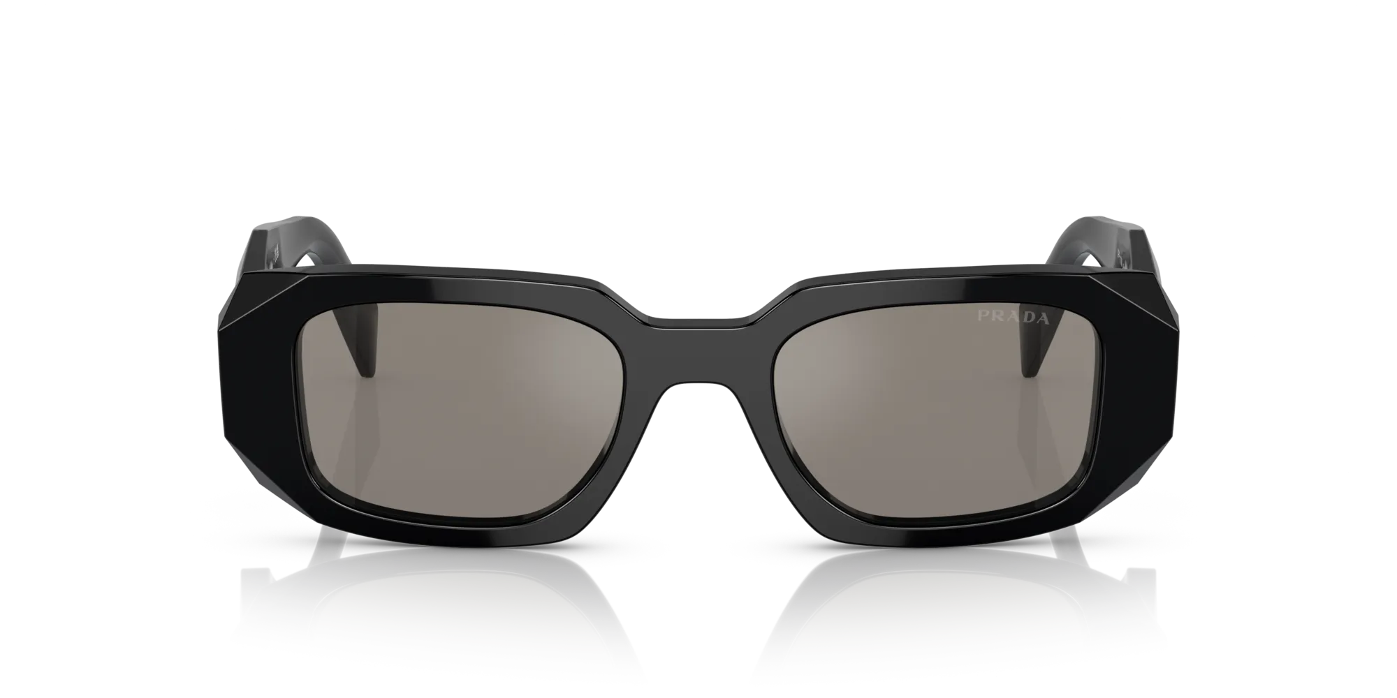 Prada PR 17WS 1AB07Z Occhiali da sole Acetato Nero Grigio Squadrata Normale Multistrato - immagine 3