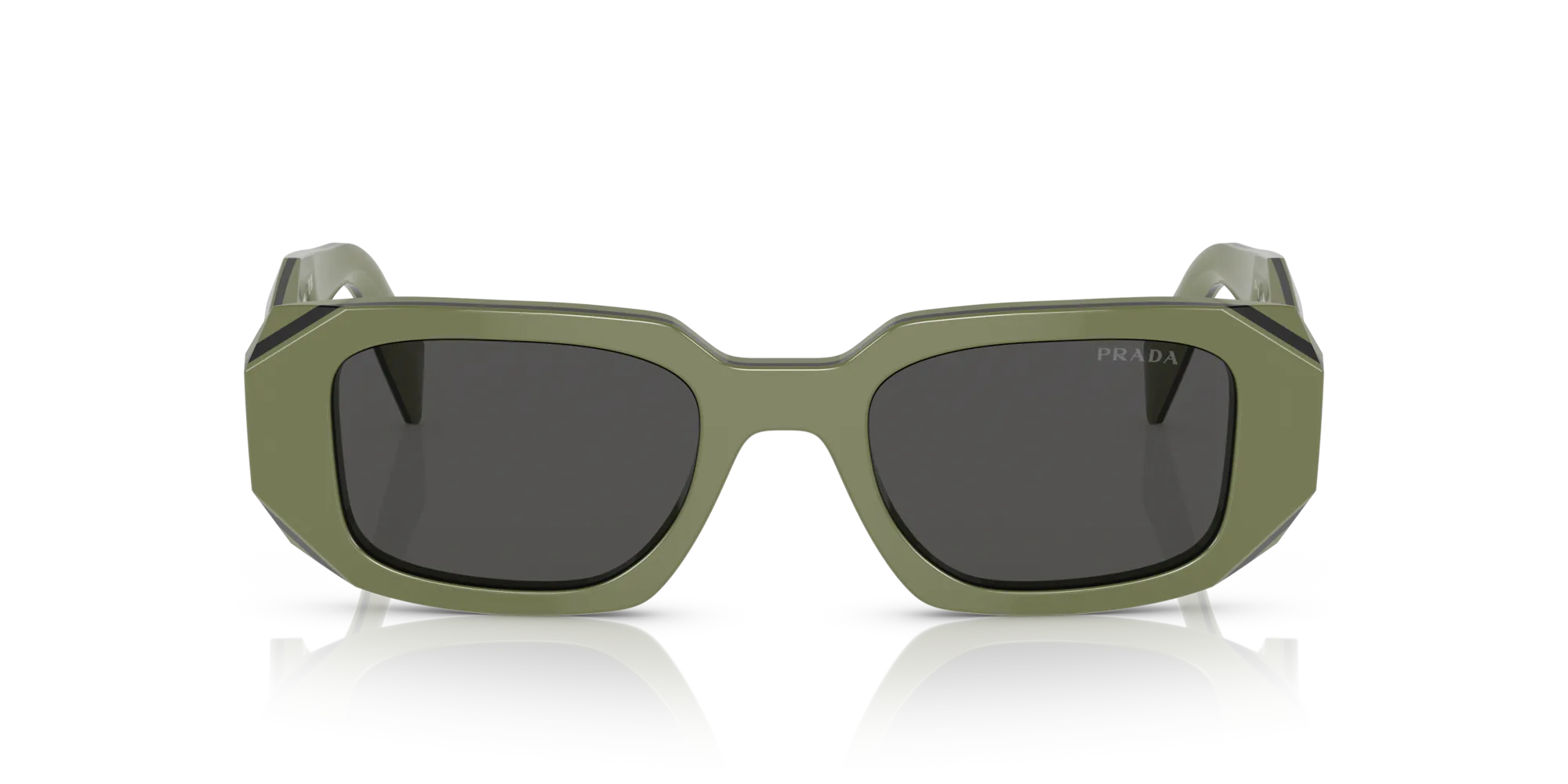 Prada PR 17WS 13N5S0 Occhiali da sole Acetato Verde Grigio Squadrata Normale - immagine 3