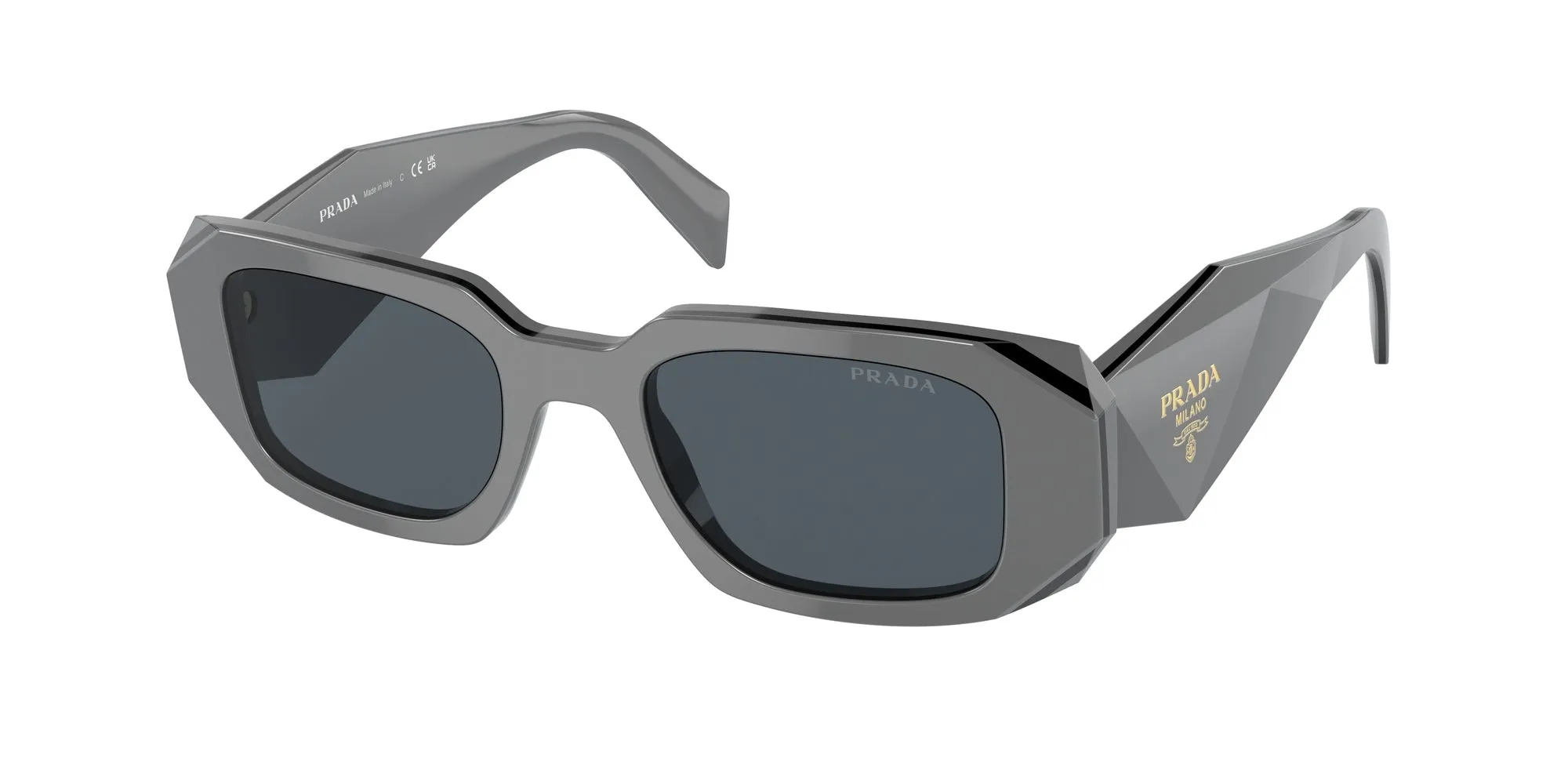 Prada PR 17WS 11N09T Occhiali da sole Acetato Nero Grigio Squadrata Normale - immagine 1