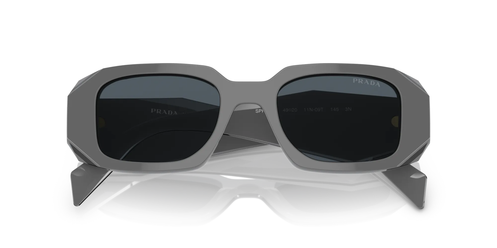 Prada PR 17WS 11N09T Occhiali da sole Acetato Nero Grigio Squadrata Normale - immagine 2