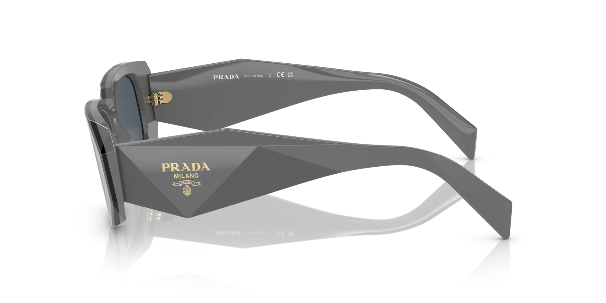 Prada PR 17WS 11N09T Occhiali da sole Acetato Nero Grigio Squadrata Normale - immagine 4