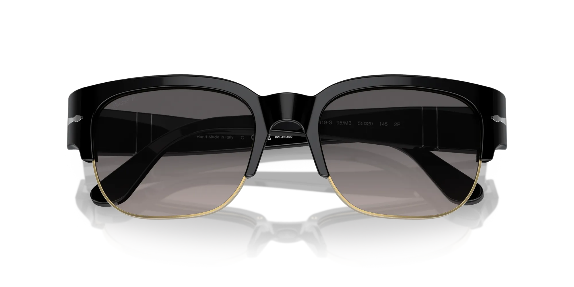 Persol PO3319S TOM 95/M3 Occhiali da sole Acetato Nero Grigio Pillow Polarizzata Sfumato - immagine 2