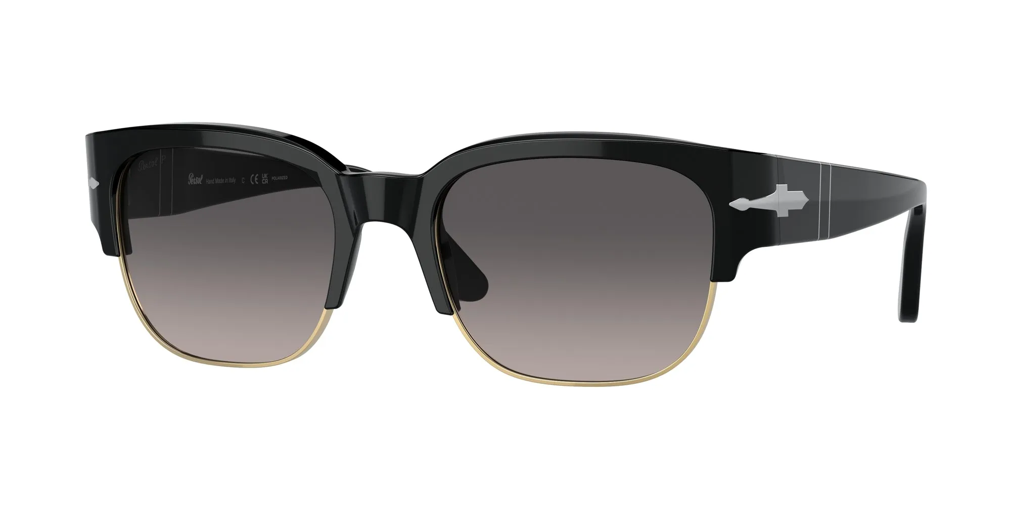 Persol PO3319S TOM 95/M3 Occhiali da sole Acetato Nero Grigio Pillow Polarizzata Sfumato - immagine 1