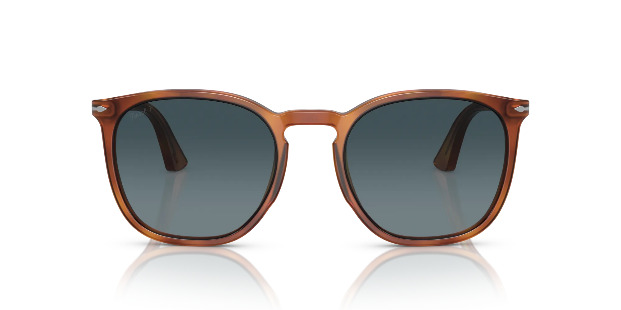 Persol PO3316S 96/S3 Occhiali da sole Acetato Marrone Blu Rotonda Polarizzata Sfumato - immagine 3