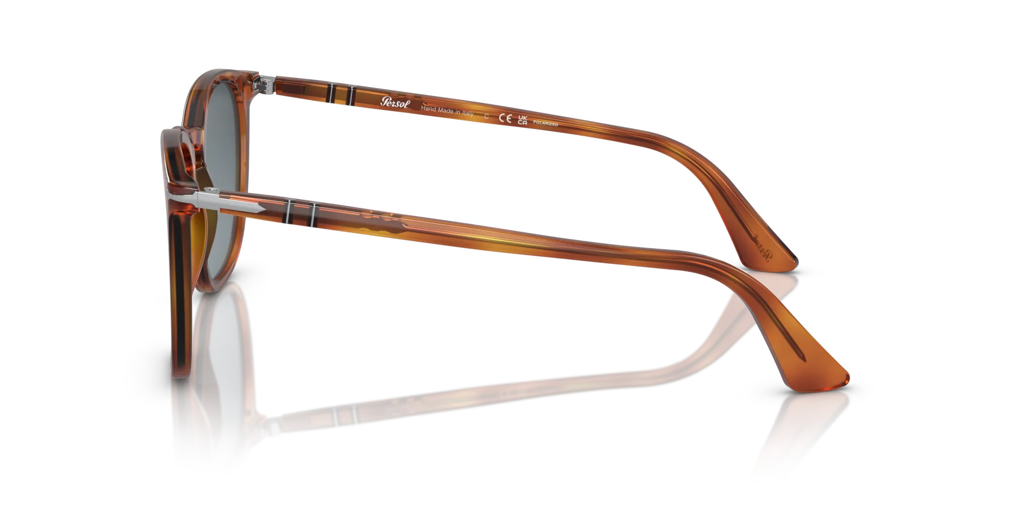 Persol PO3316S 96/S3 Occhiali da sole Acetato Marrone Blu Rotonda Polarizzata Sfumato - immagine 4