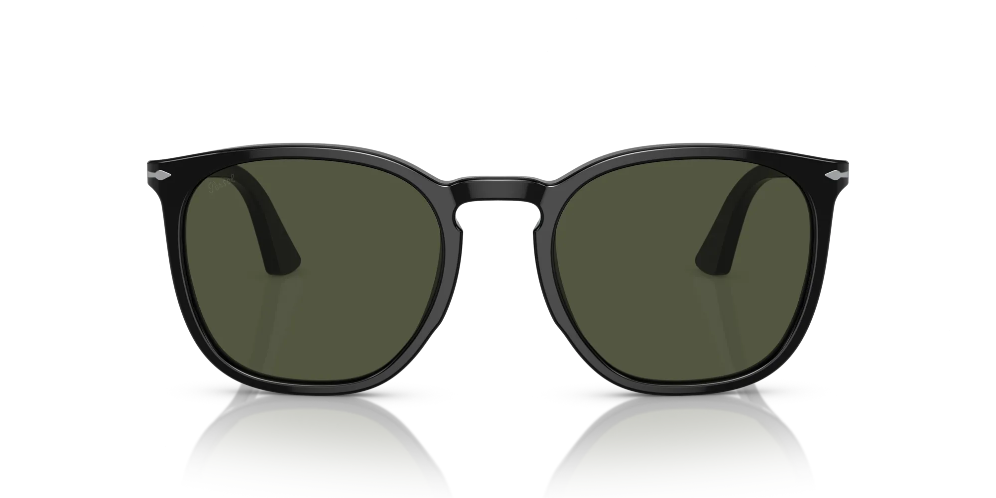 Persol PO3316S 95/31 Occhiali da sole Acetato Nero Verde Rotonda Normale - immagine 3