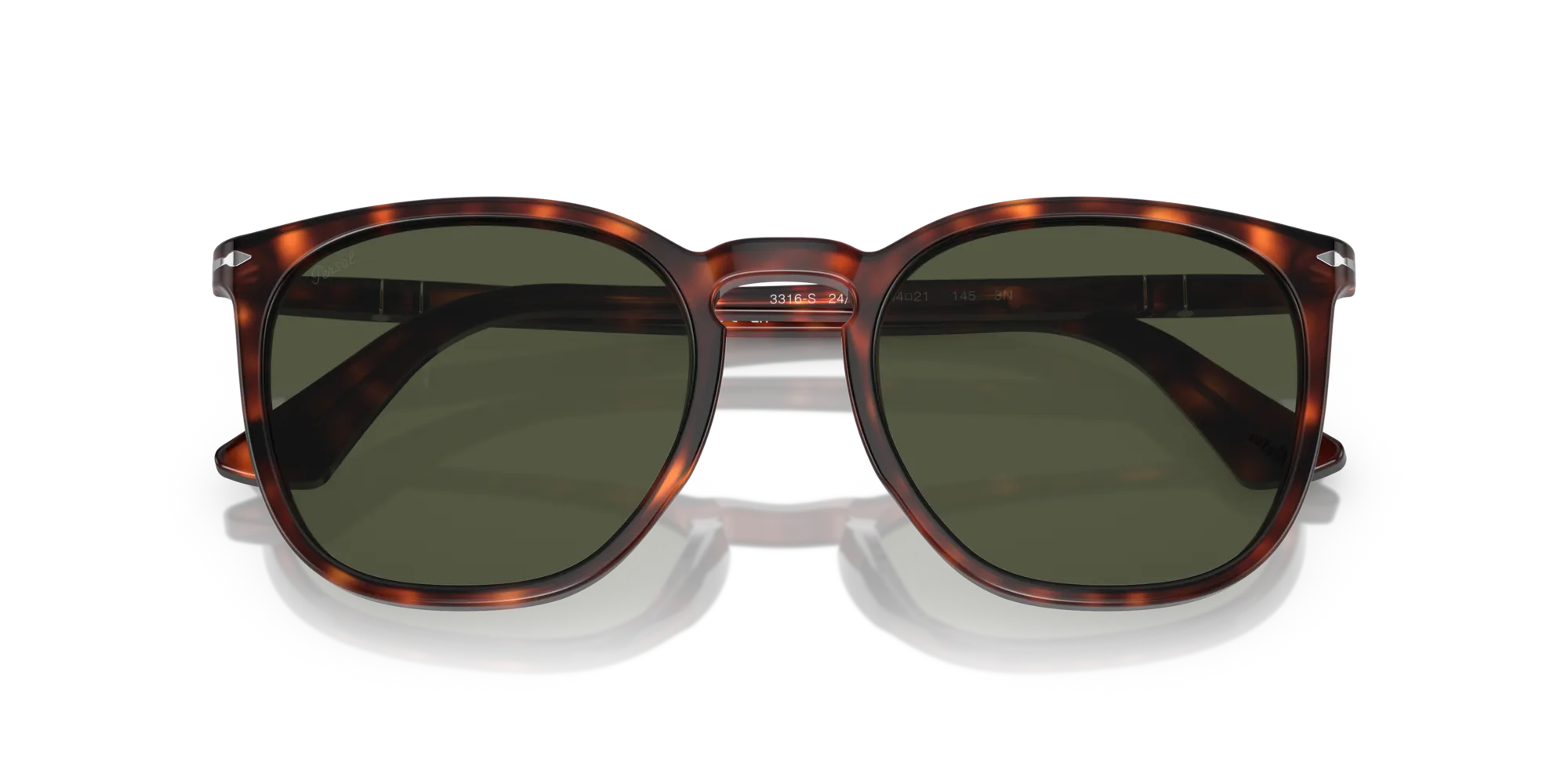 Persol PO3316S 24/31 Occhiali da sole Acetato Tartaruga Verde Rotonda Normale - immagine 2