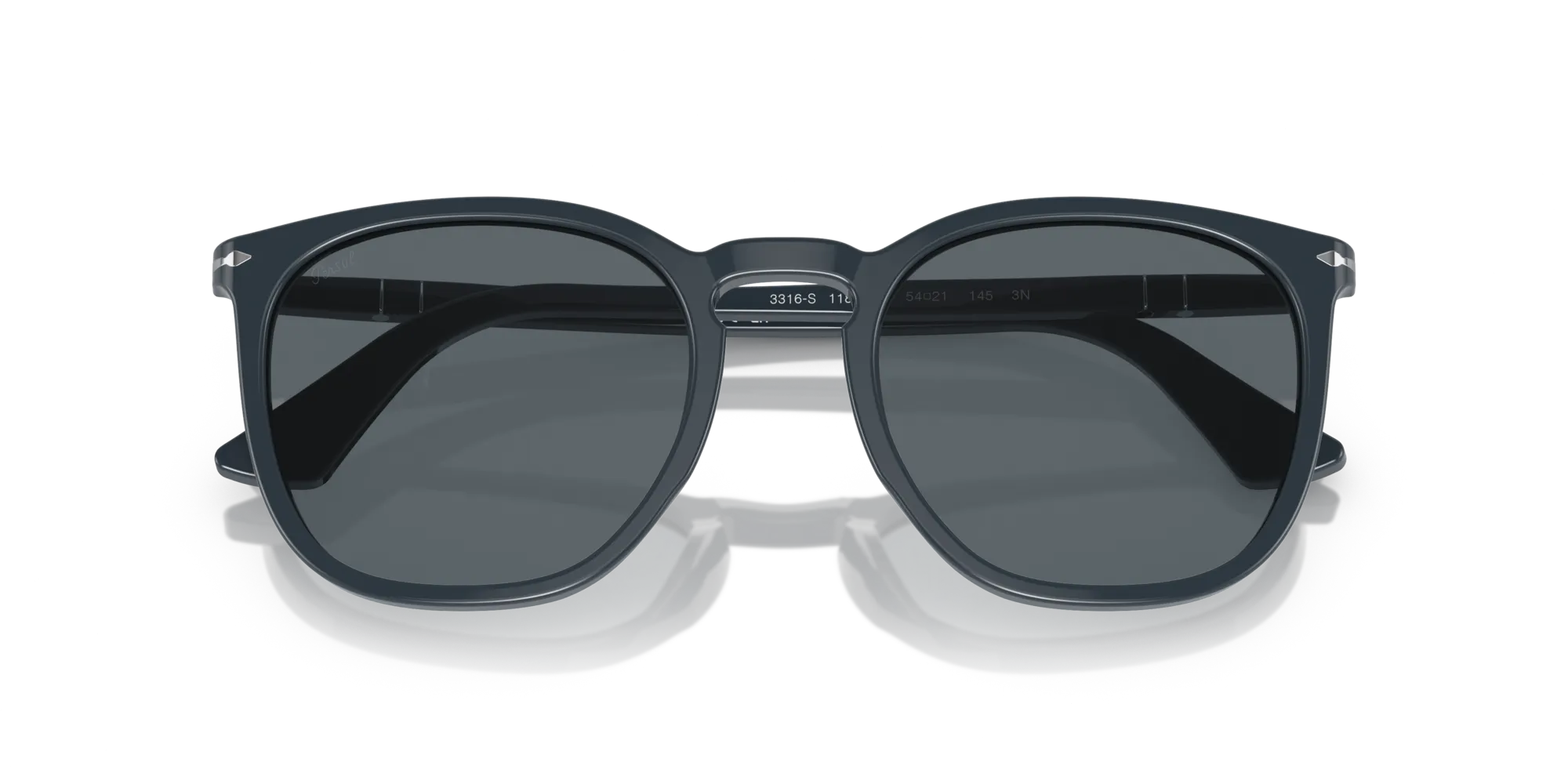Persol PO3316S 1186R5 Occhiali da sole Acetato Blu Blu Rotonda Normale - immagine 2