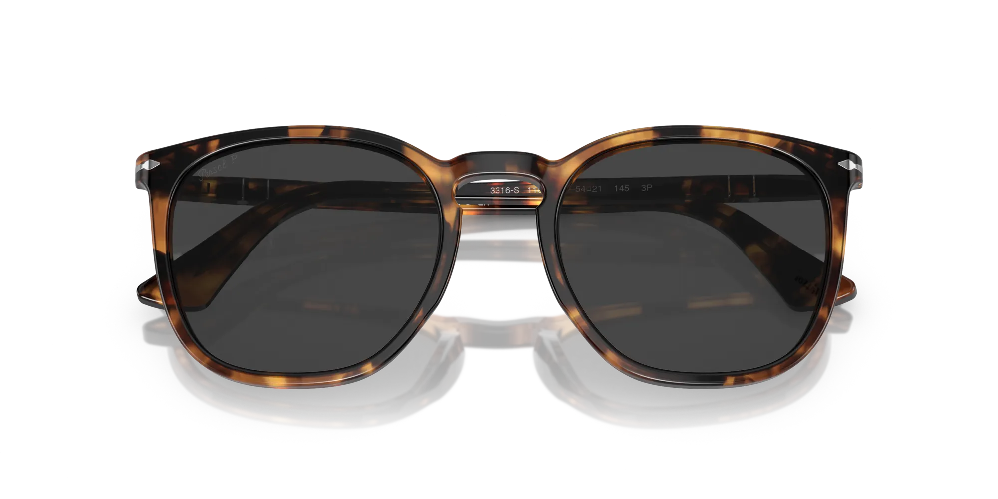 Persol PO3316S 110248 Occhiali da sole Acetato Tartaruga Grigio Rotonda Polarizzata - immagine 2