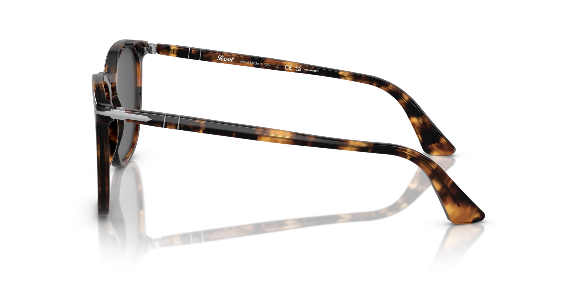 Persol PO3316S 110248 Occhiali da sole Acetato Tartaruga Grigio Rotonda Polarizzata - immagine 4