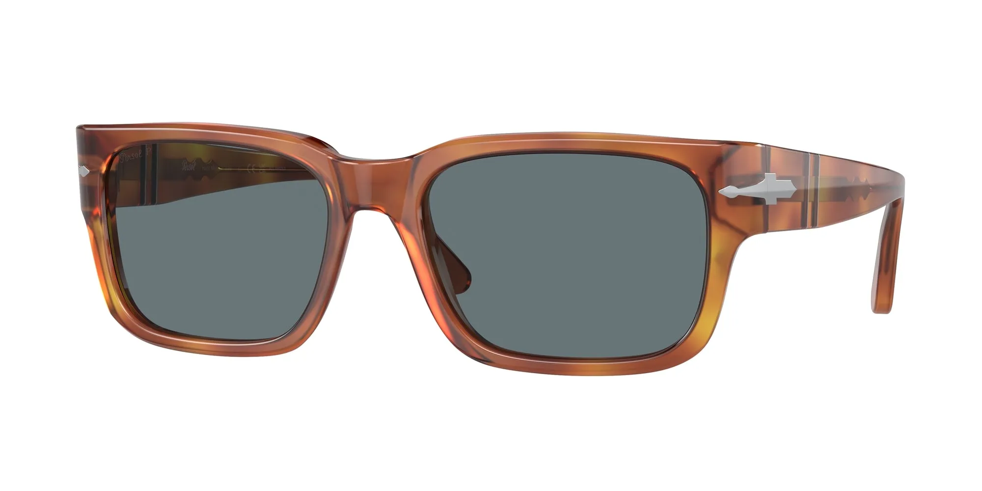 Persol PO3315S 96/3R Occhiali da sole Acetato Marrone Blu Squadrata Polarizzata - immagine 1