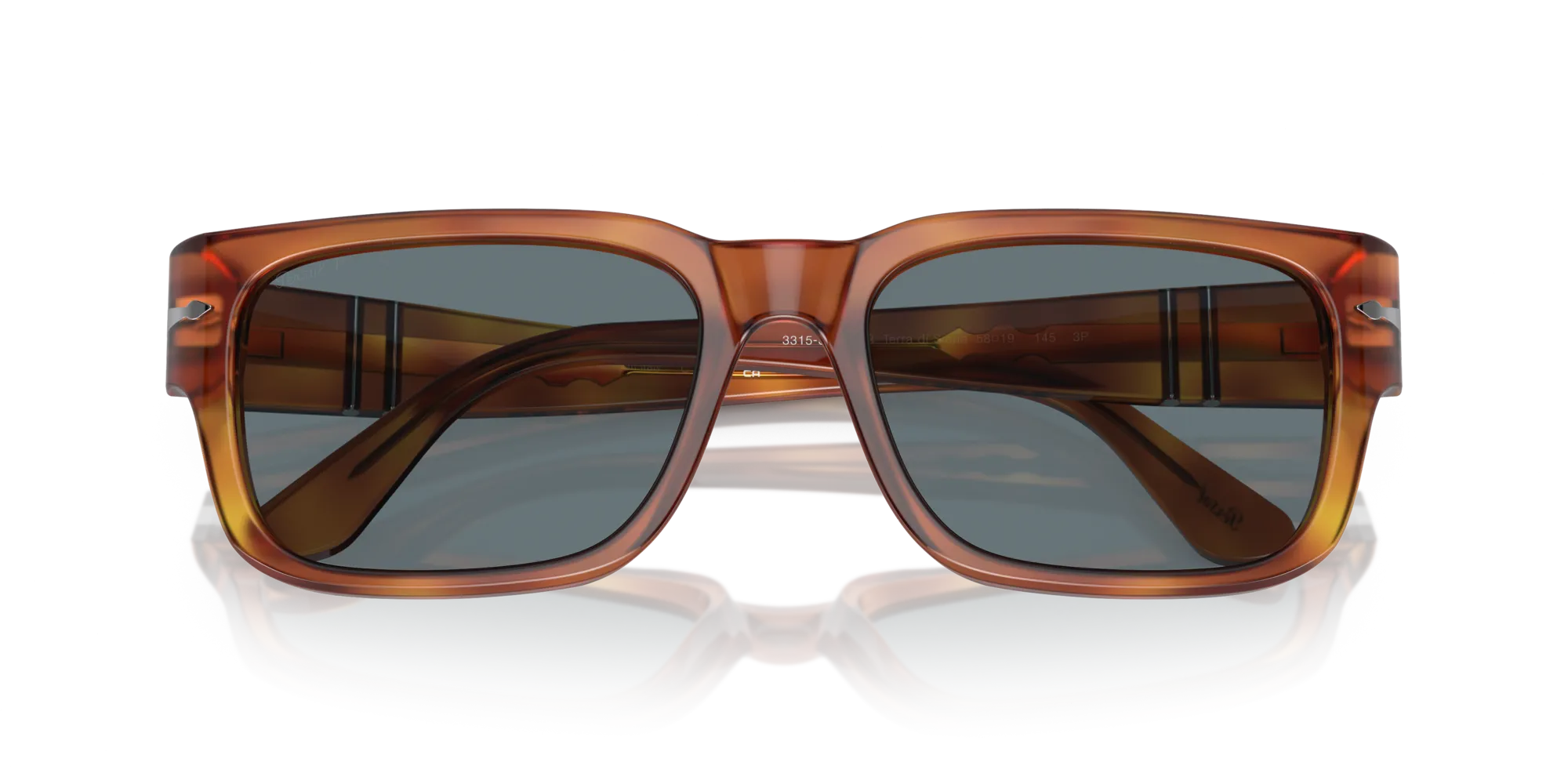 Persol PO3315S 96/3R Occhiali da sole Acetato Marrone Blu Squadrata Polarizzata - immagine 2