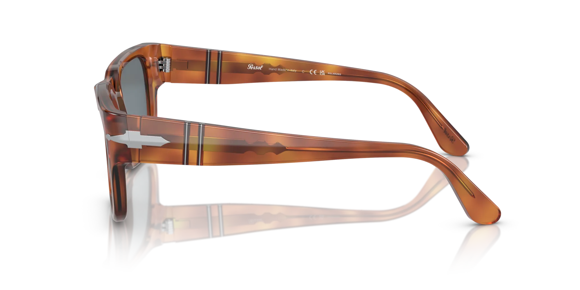 Persol PO3315S 96/3R Occhiali da sole Acetato Marrone Blu Squadrata Polarizzata - immagine 4