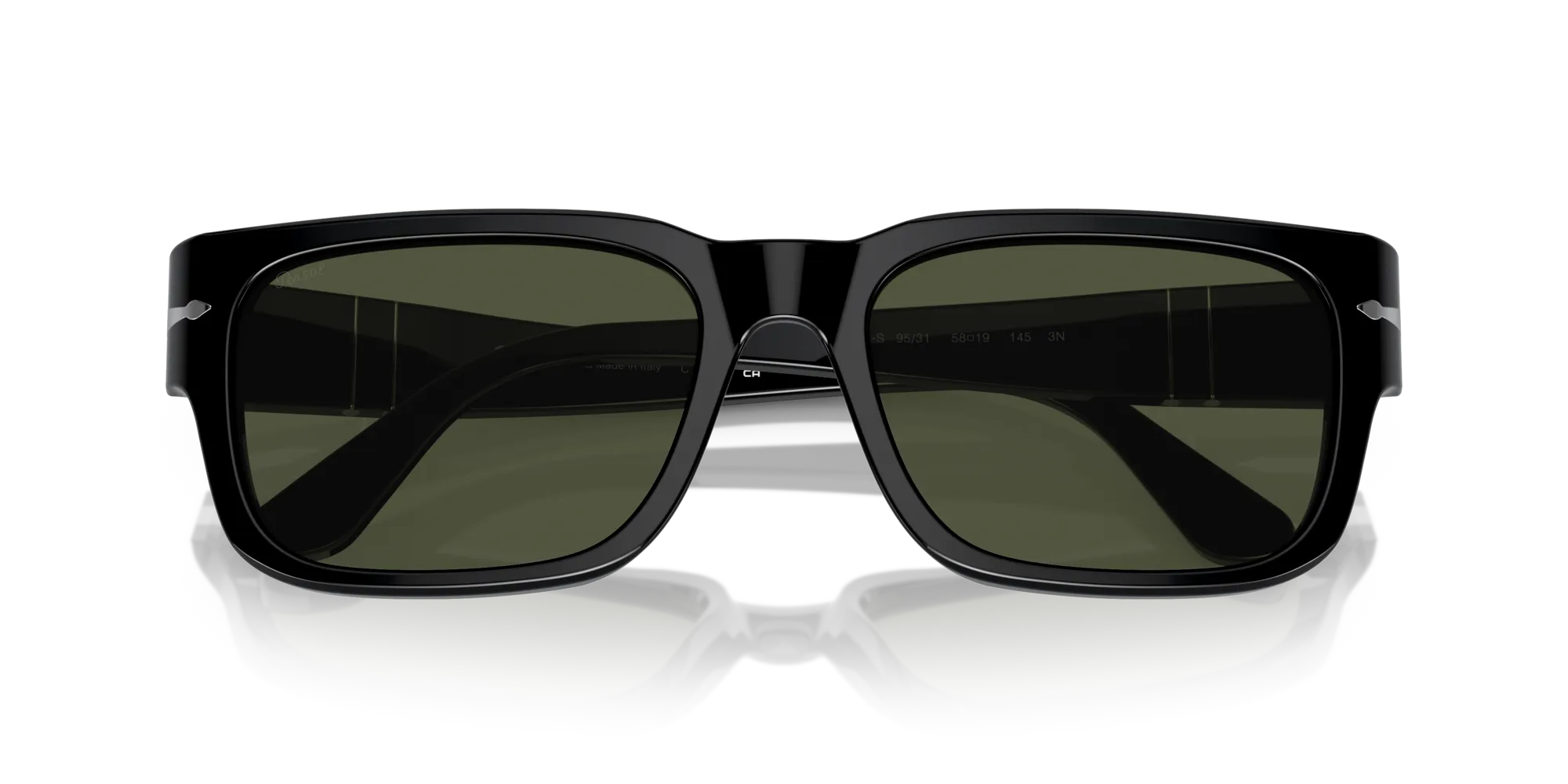 Persol PO3315S 95/31 Occhiali da sole Acetato Nero Verde Squadrata Normale - immagine 2