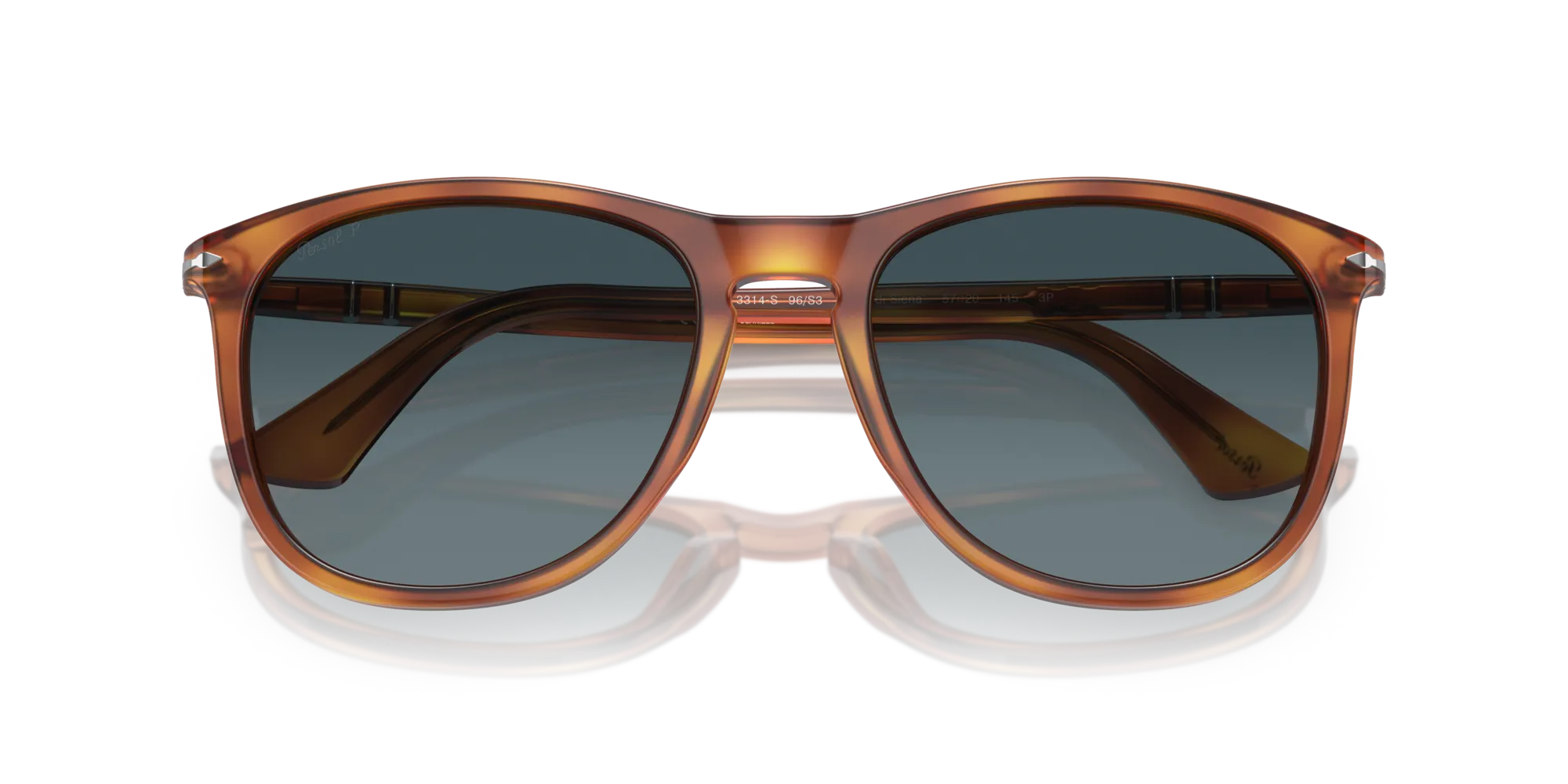 Persol PO3314S 96/S3 Occhiali da sole Acetato Marrone Blu Pillow Polarizzata Sfumato - immagine 2