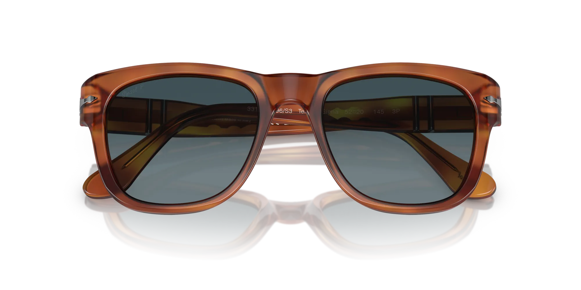 Persol PO3313S 96/S3 Occhiali da sole Acetato Marrone Blu Squadrata Polarizzata Sfumato - immagine 2