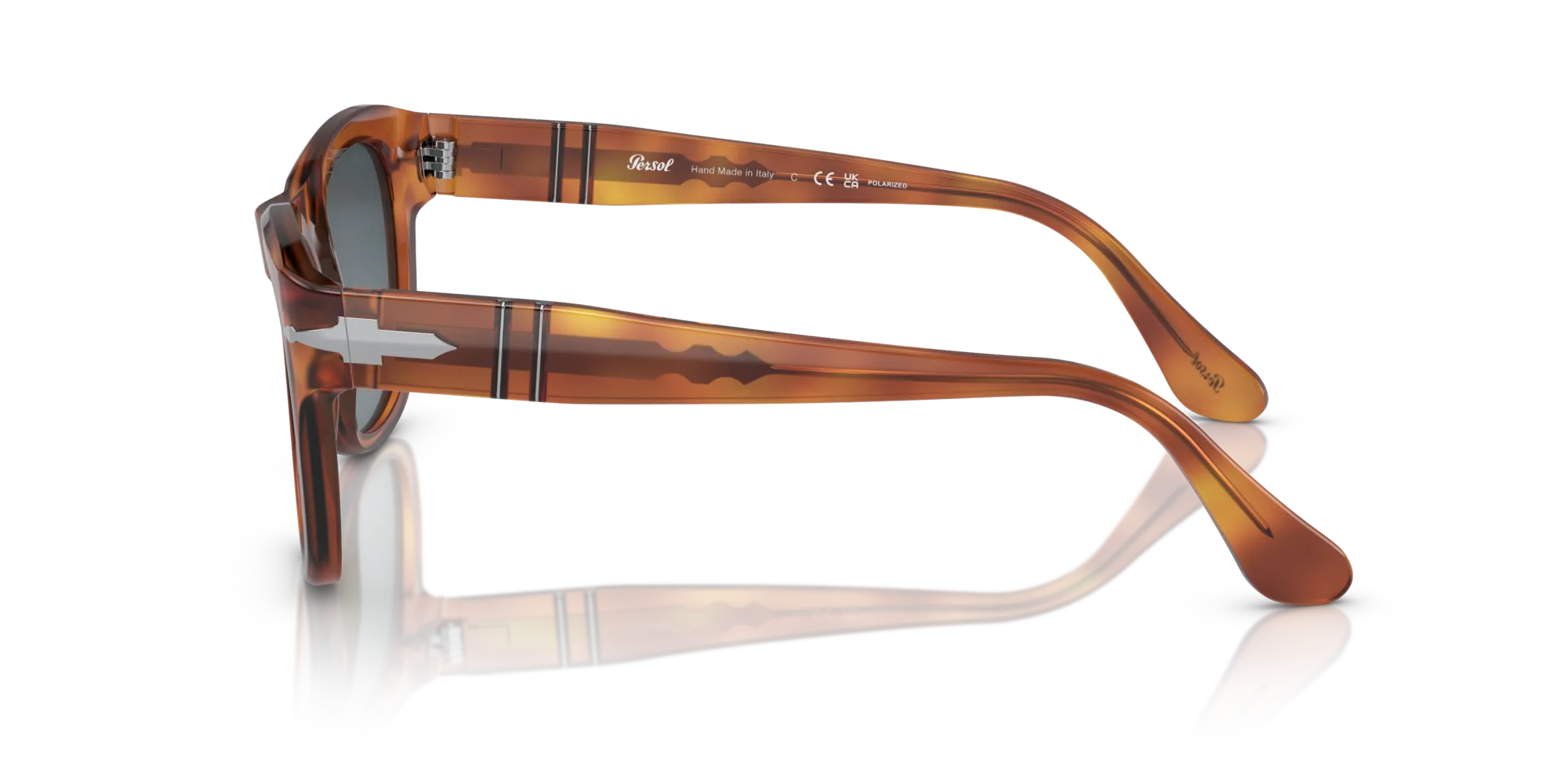 Persol PO3313S 96/S3 Occhiali da sole Acetato Marrone Blu Squadrata Polarizzata Sfumato - immagine 4