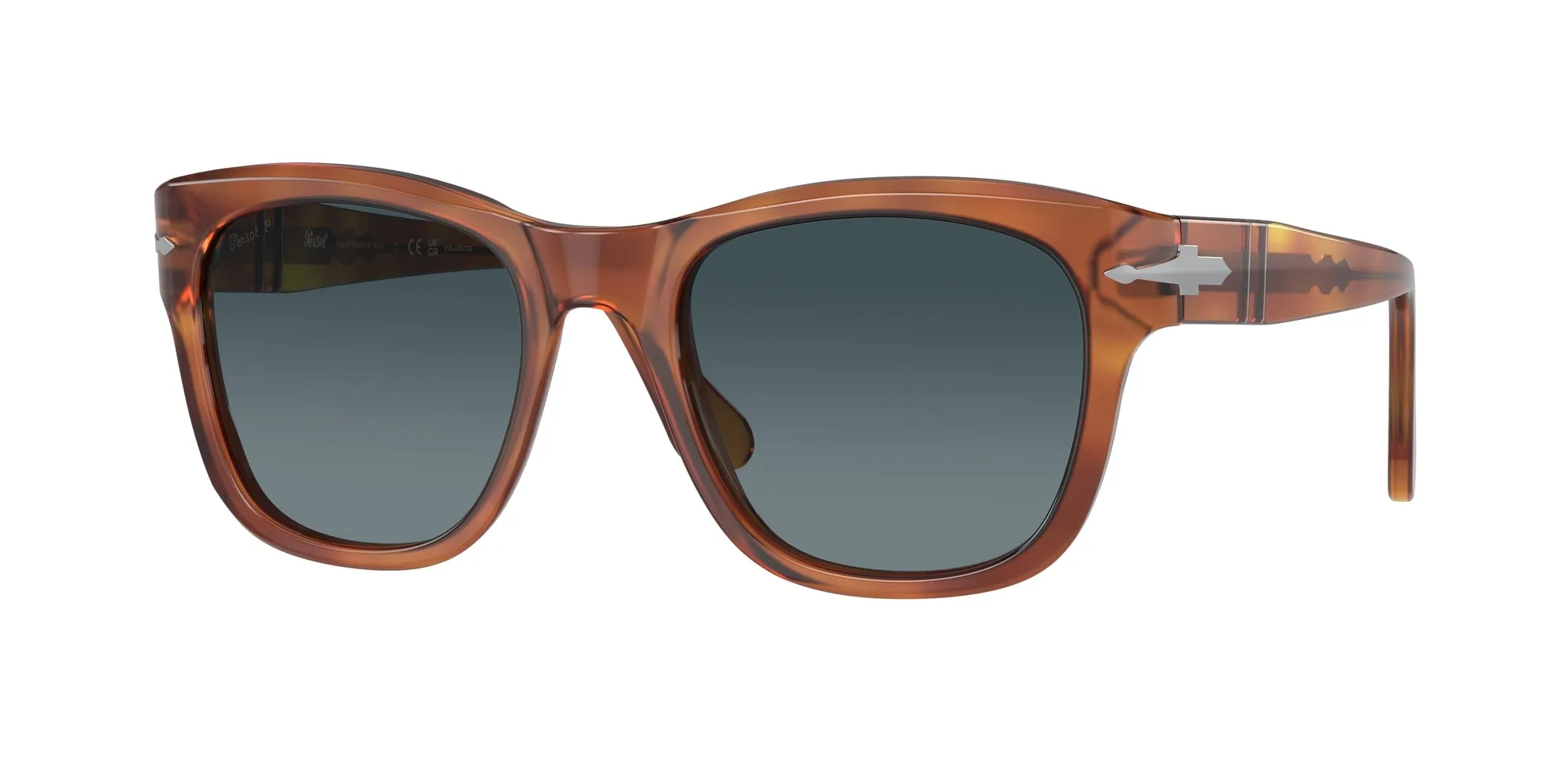 Persol PO3313S 96/S3 Occhiali da sole Acetato Marrone Blu Squadrata Polarizzata Sfumato - immagine 1