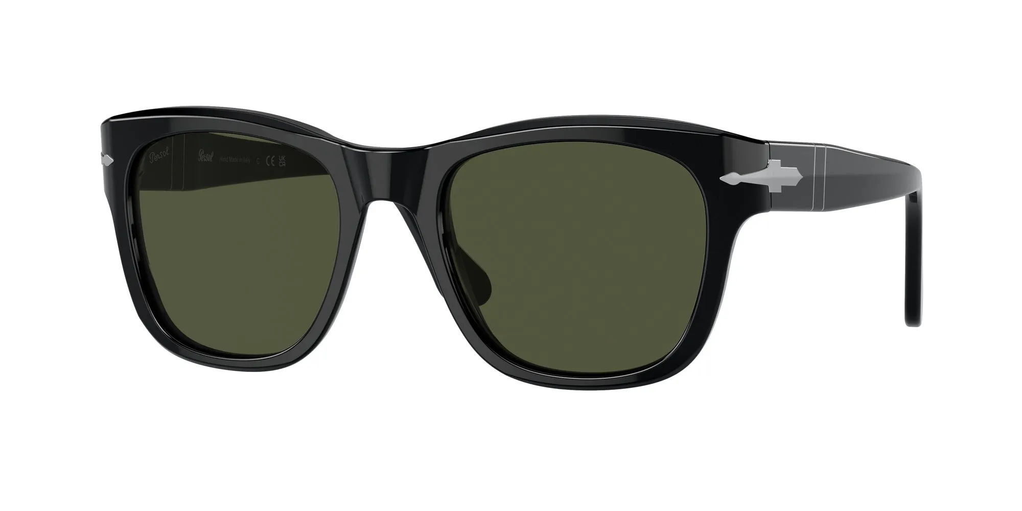 Persol PO3313S 95/31 Occhiali da sole Acetato Nero Verde Squadrata Normale - immagine 1