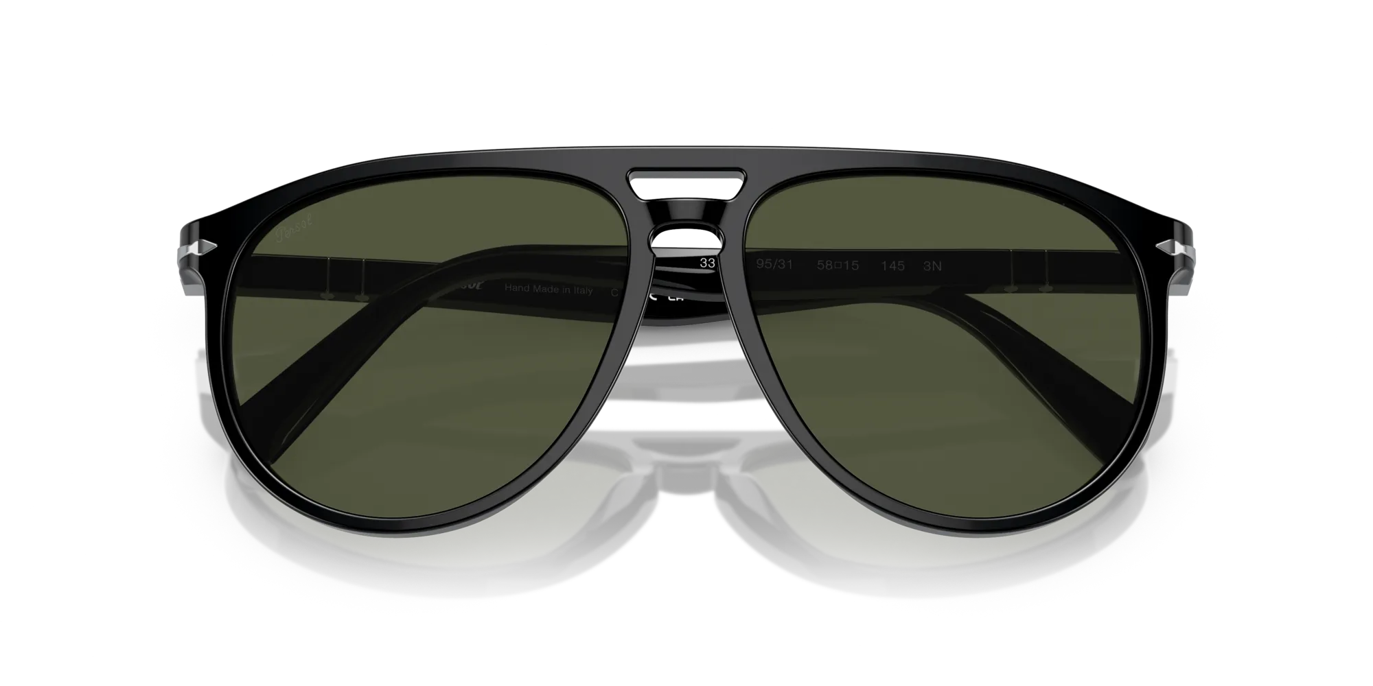 Persol PO3311S 95/31 Occhiali da sole Acetato Nero Verde Pilot Normale - immagine 2