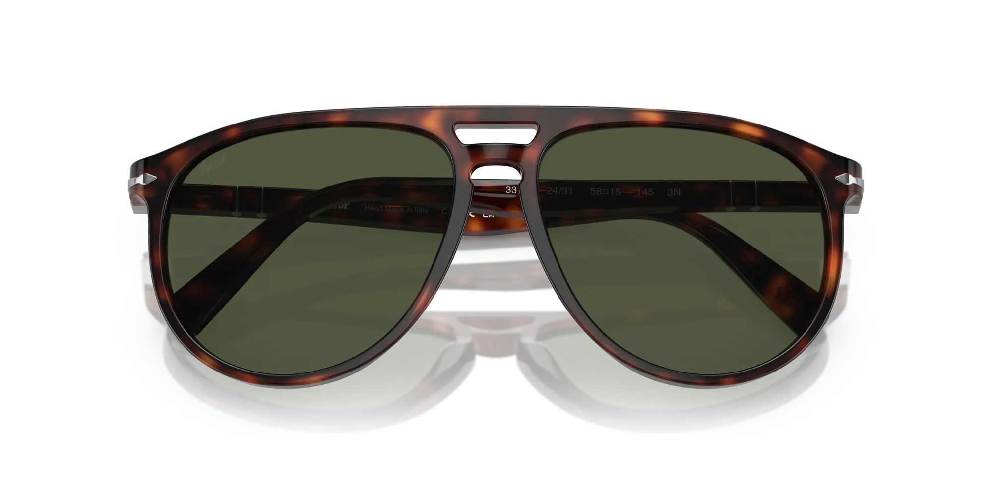 Persol PO3311S 24/31 Occhiali da sole Acetato Tartaruga Verde Pilot Normale - immagine 2