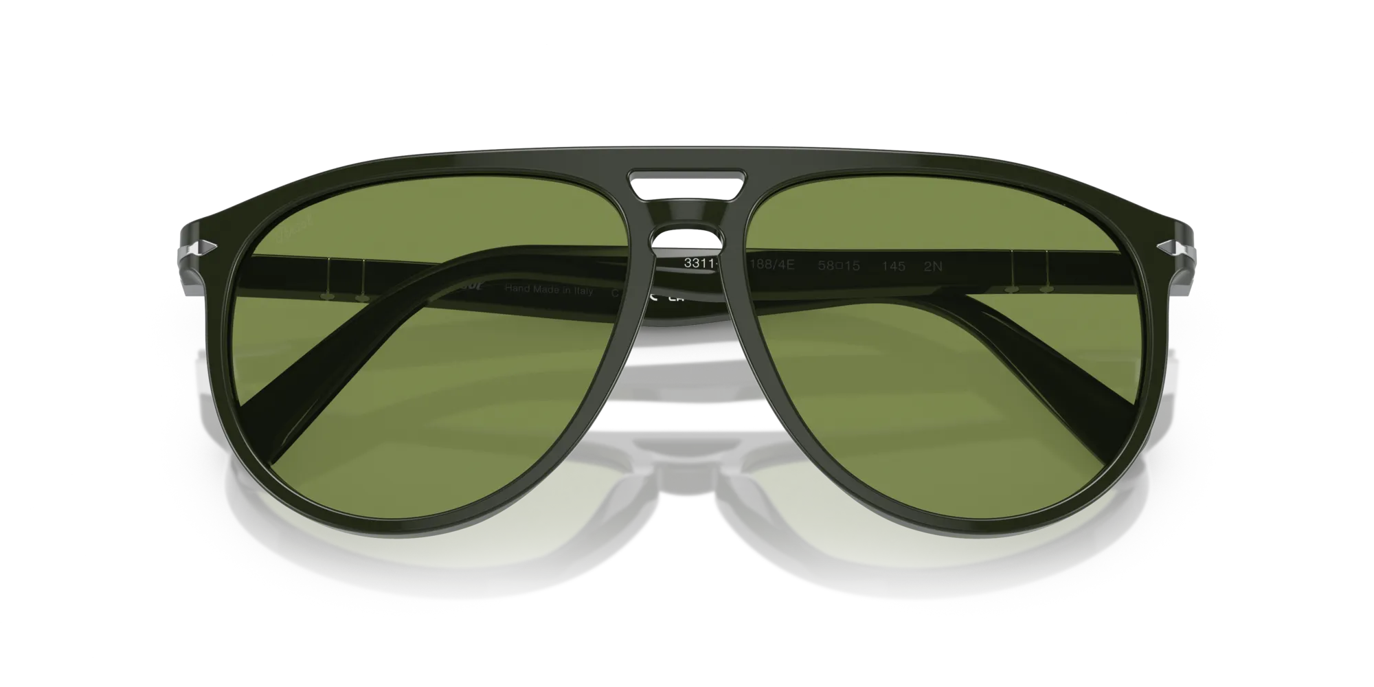 Persol PO3311S 11884E Occhiali da sole Acetato Verde Verde Pilot Normale - immagine 2