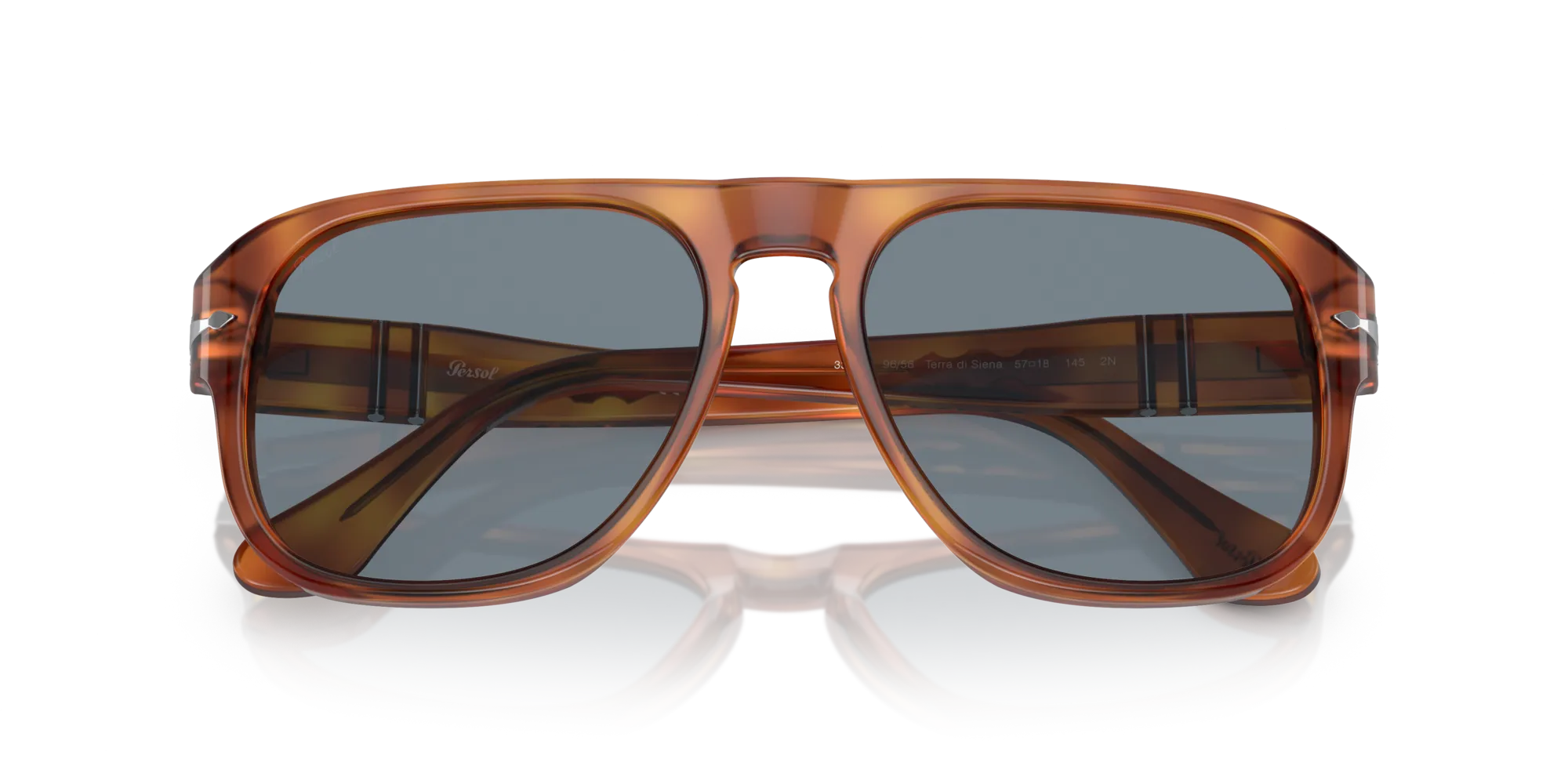 Persol PO3310S JEAN 96/56 Occhiali da sole Acetato Marrone Blu Squadrata Normale - immagine 2