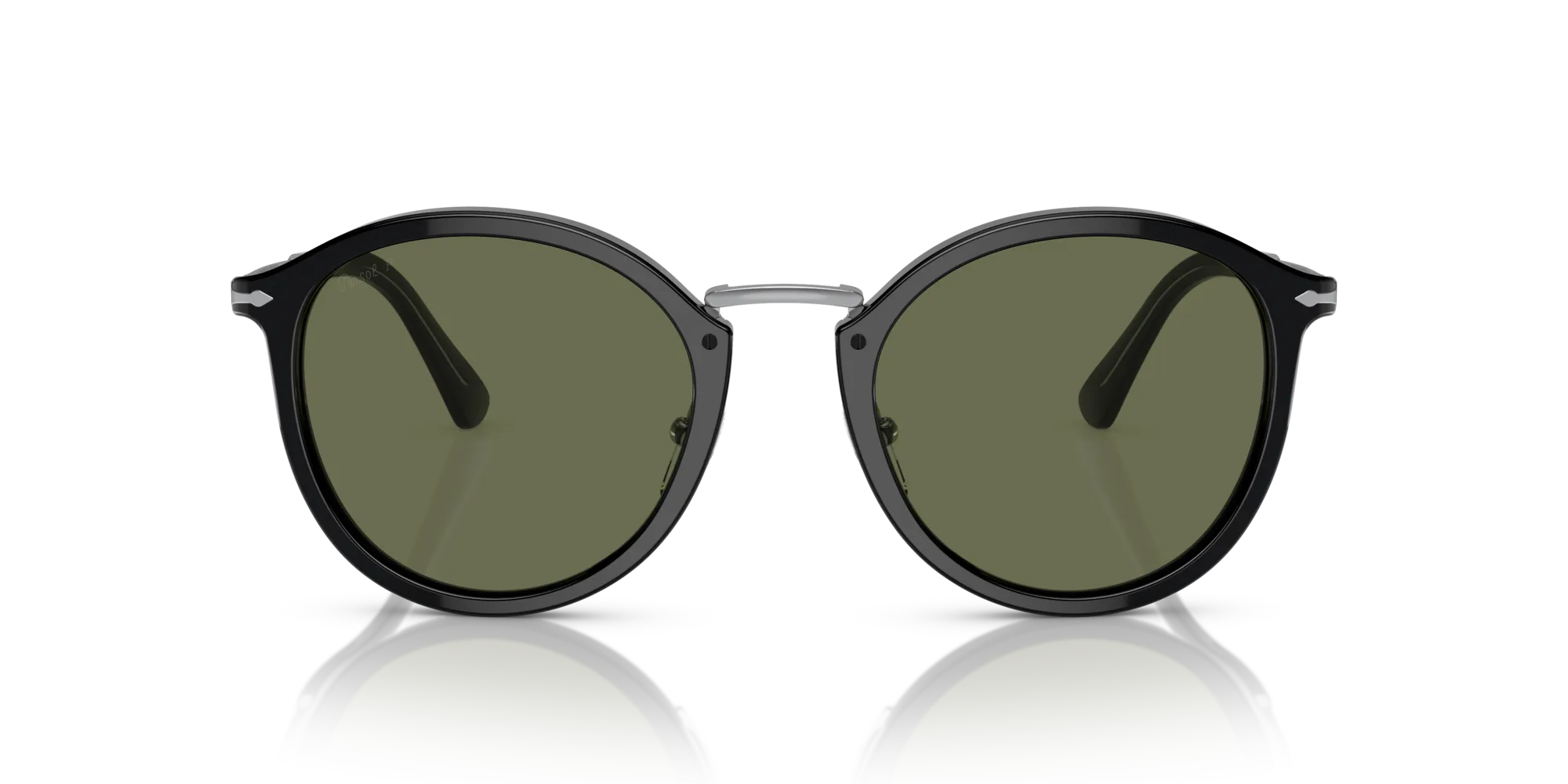 Persol PO3309S 95/58 Occhiali da sole Acetato Nero Verde Rotonda Polarizzata - immagine 3