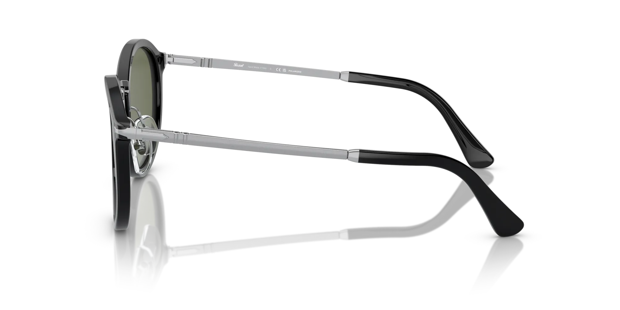 Persol PO3309S 95/58 Occhiali da sole Acetato Nero Verde Rotonda Polarizzata - immagine 4