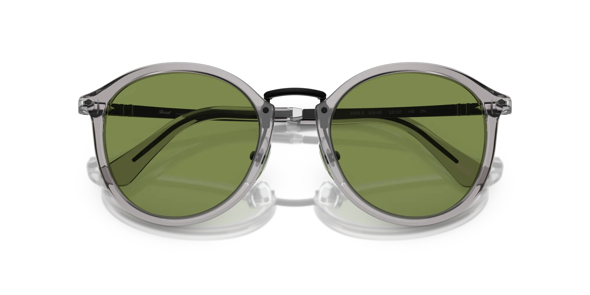 Persol PO3309S 309/4E Occhiali da sole Acetato Grigio Verde Pantos Normale - immagine 2