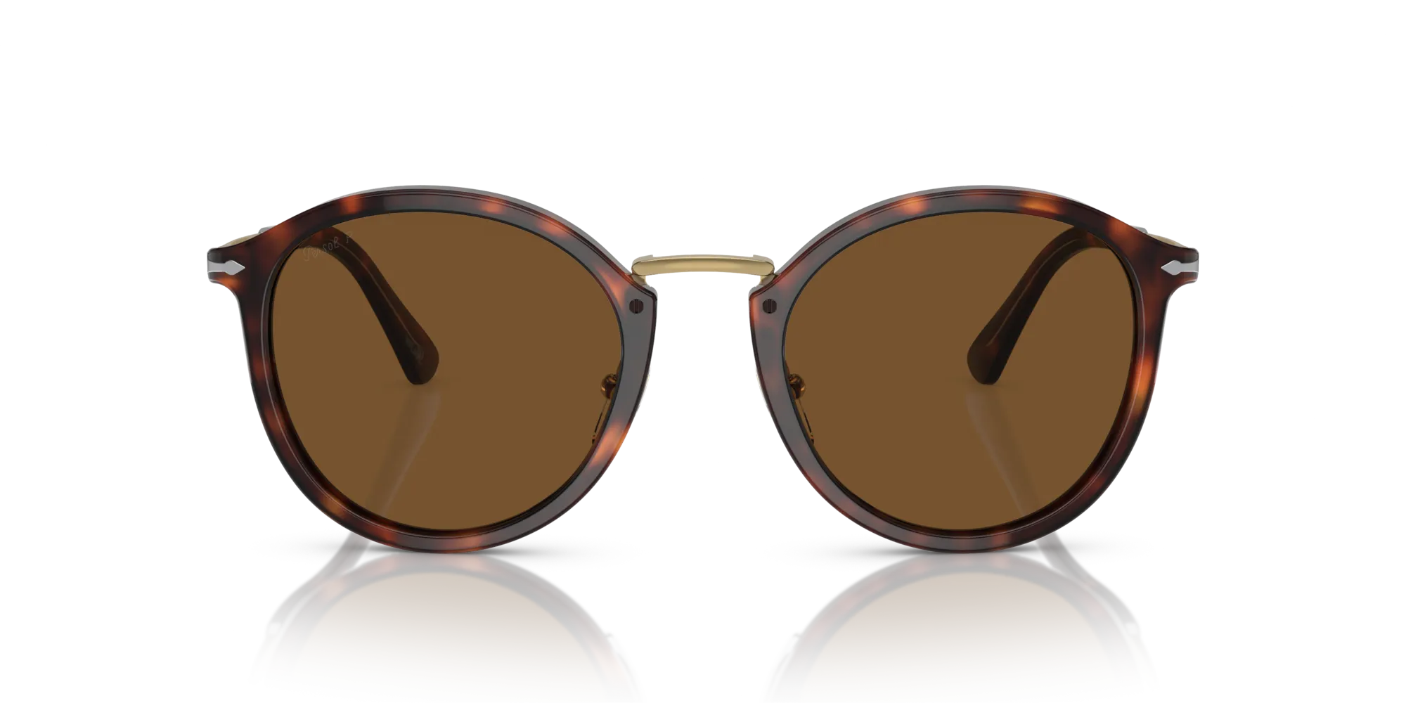 Persol PO3309S 24/57 Occhiali da sole Acetato Tartaruga Marrone Rotonda Polarizzata - immagine 3
