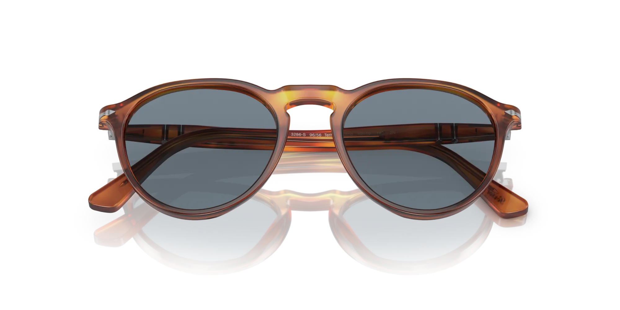 Persol PO3286S 96/56 Occhiali da sole Acetato Marrone Blu Pantos Normale - immagine 2